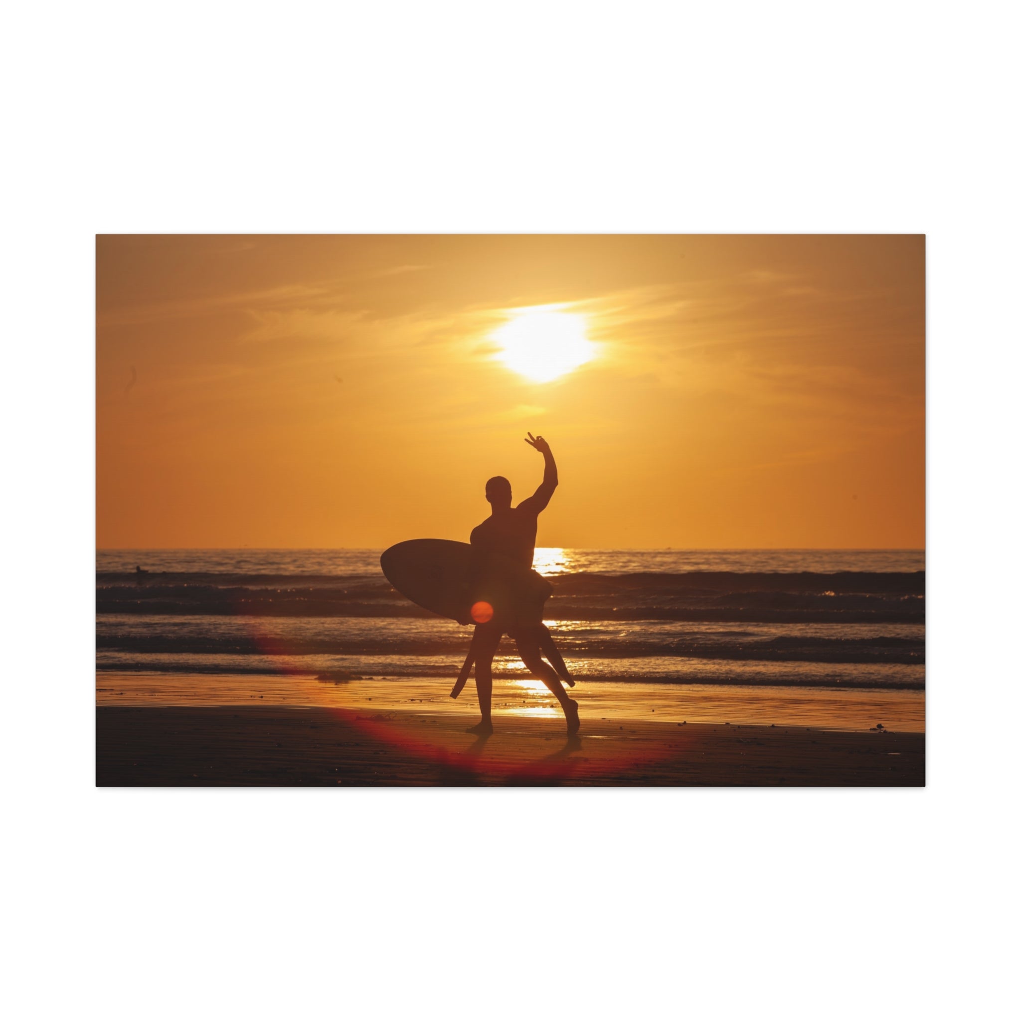 canvas-wall-art-print-beach-surfing-sunset-silhouette-decor-matte-stretched-coastal-home-decoration-ocean-waves-picture