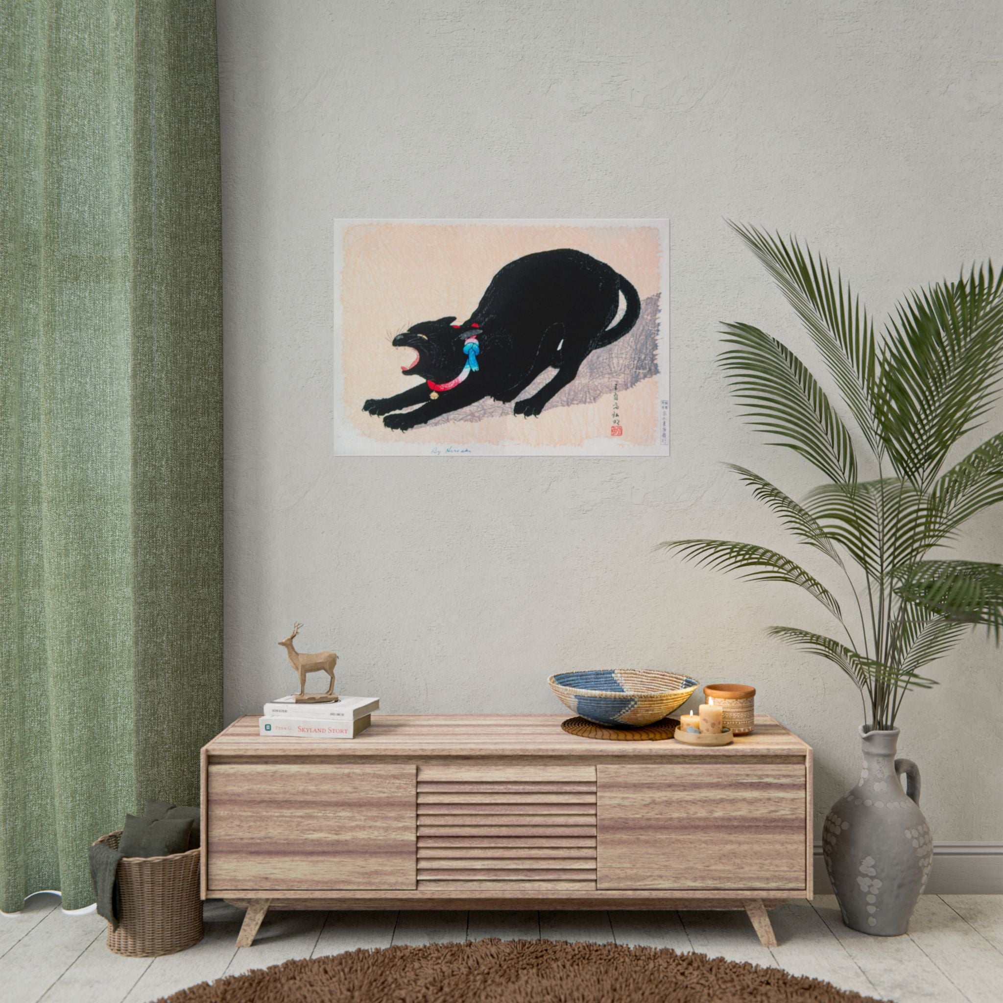 black-cat-hissing-poster-print-rolled-wall-art-for-cat-lovers-cat-art-decor-cat-themed-home-decor-gift-for-cat-owners-cat-wal