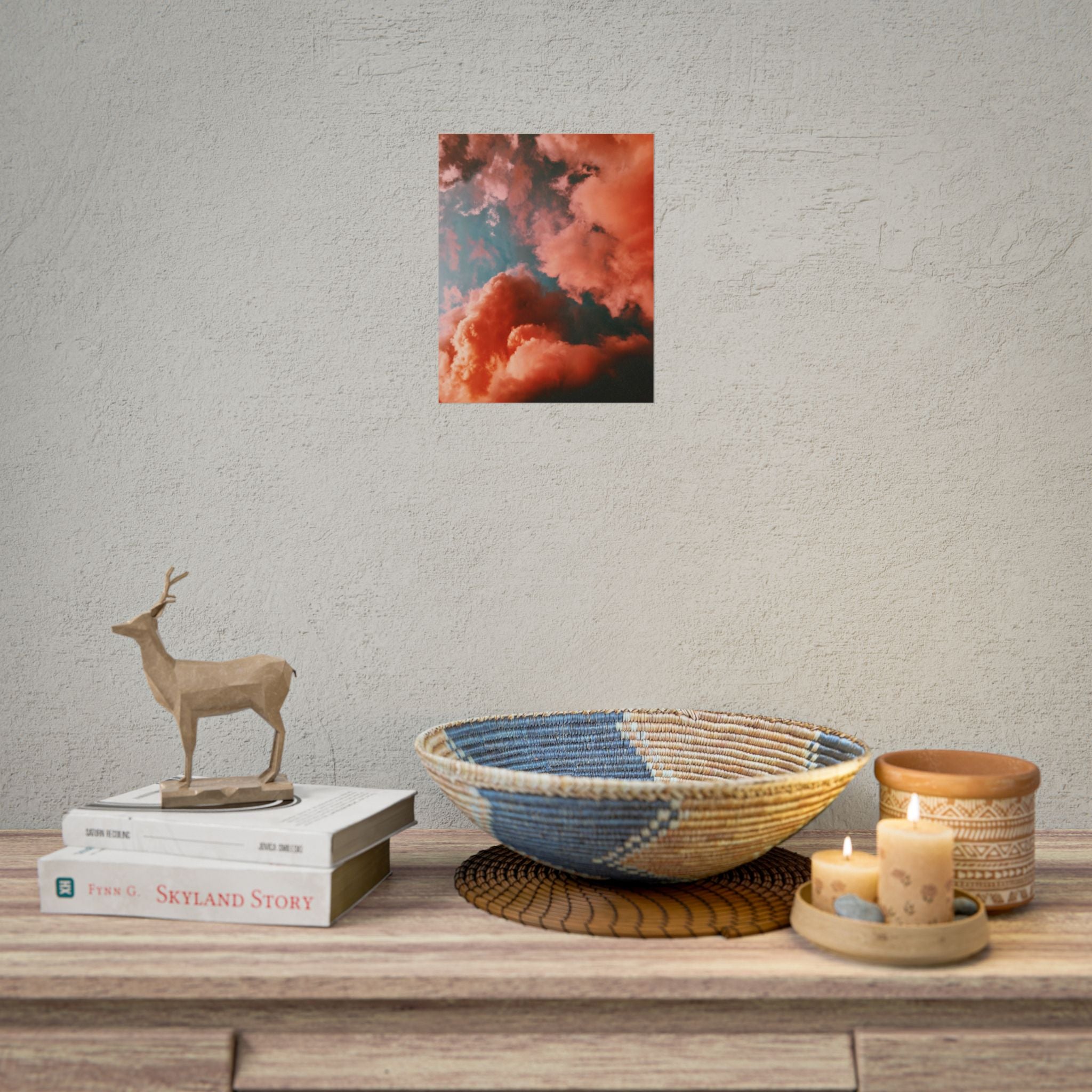 pinkish-cloud-sunset-poster-print-pink-wall-art-sunset-artwork-home-wall-decor-room-decoration-wall-hanging