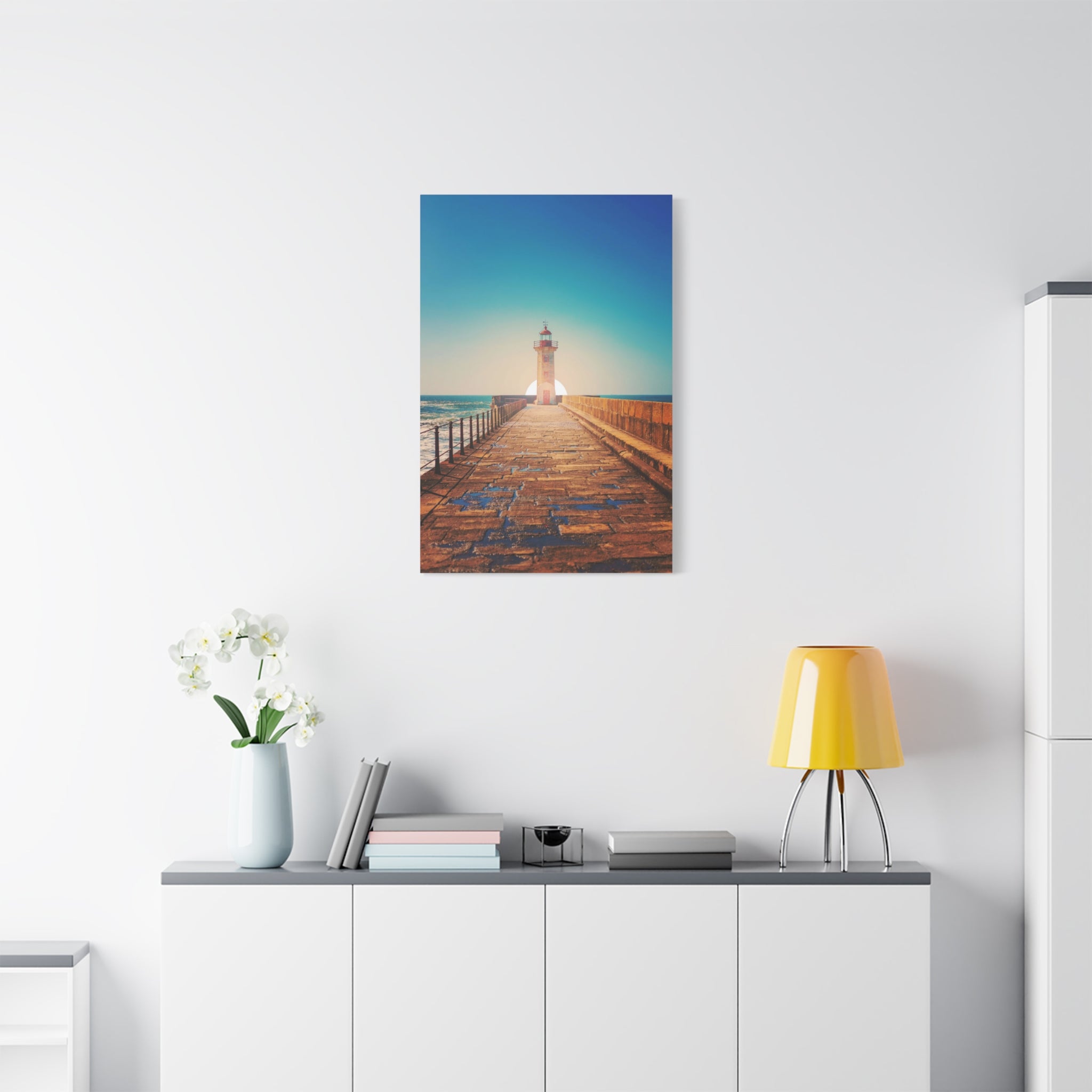 canvas-print-lighthouse-on-rock-matte-canvas-stretched-1-25-inch-coastal-wall-art-nautical-decor-beach-house-decoration-seasi