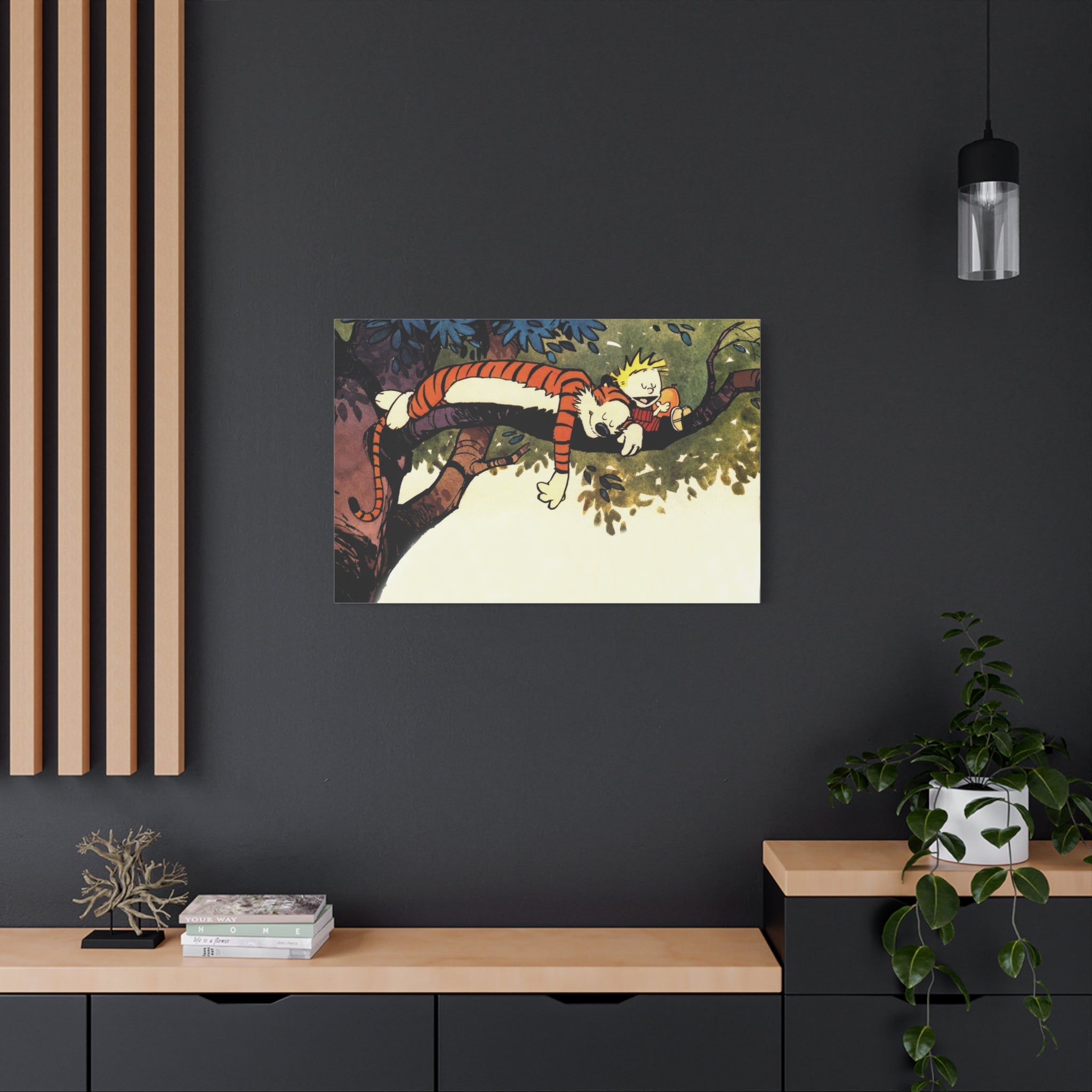 Calvin and Hobbes Canvas Wall Art - Nostalgic Comic Book Poster for Kids Room & Nursery Room Decor - Adventure Theme Print