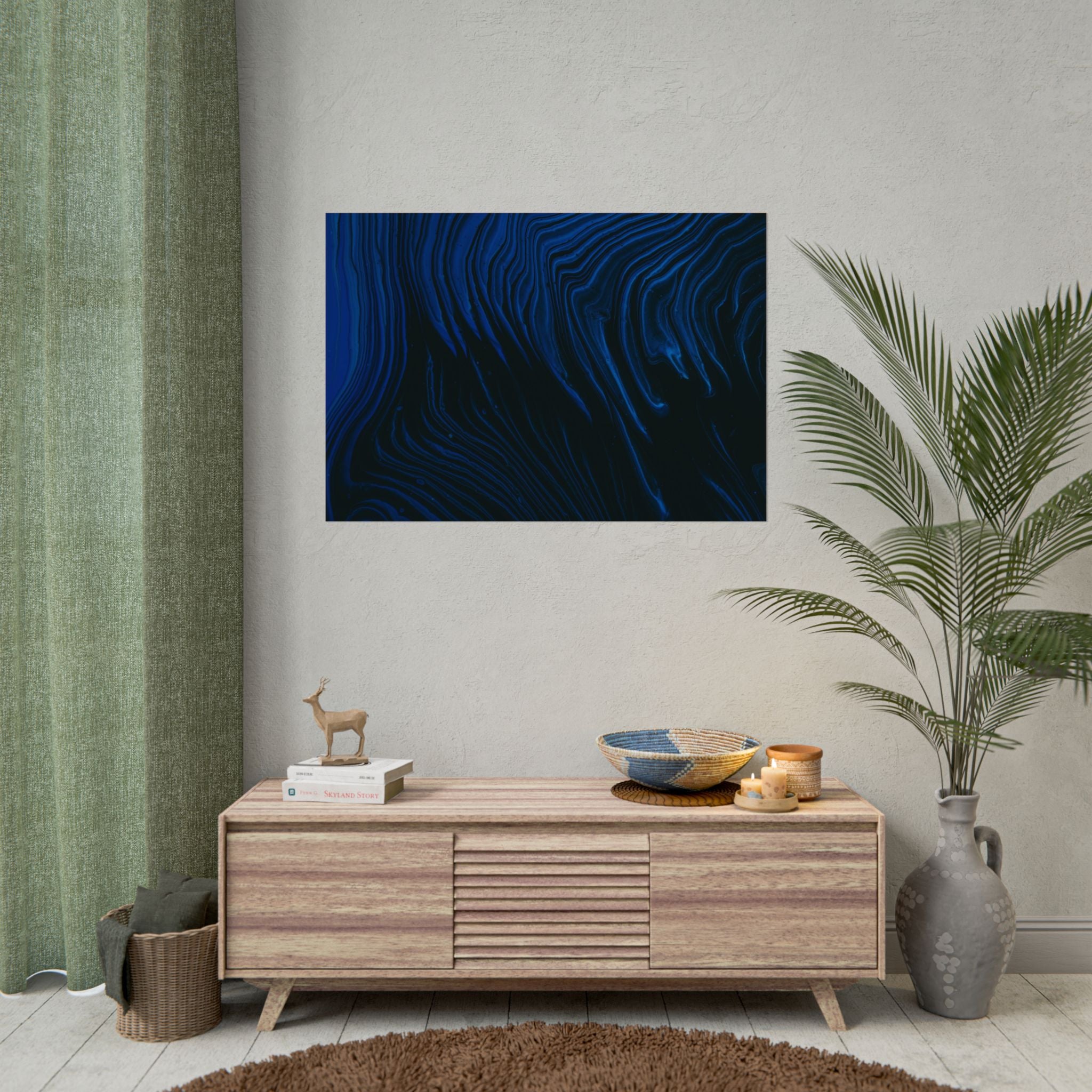 navy-blue-abstract-poster-print-home-decor-office-wall-art-navy-blue-aesthetic-decor-blue-room-decor-abstract-art