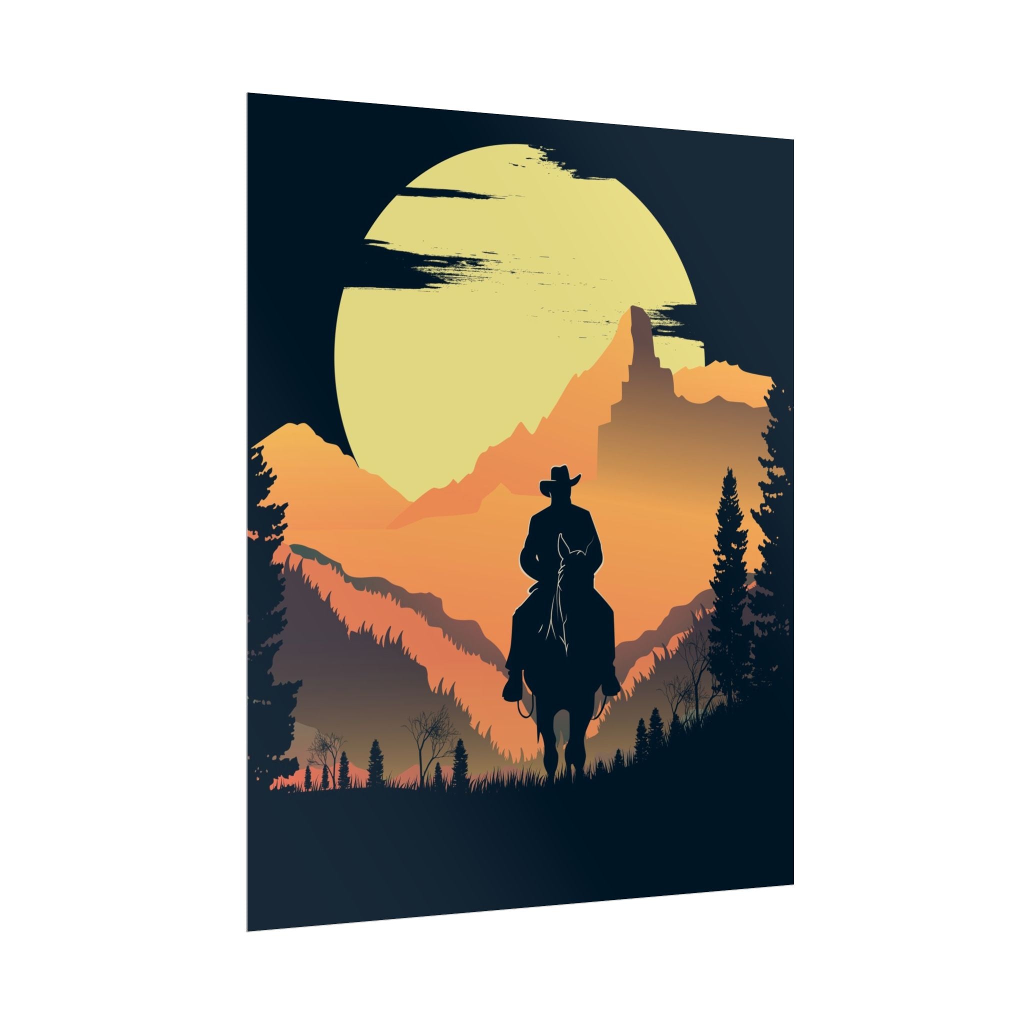 cowboy-western-poster-wall-decor-poster-print-rustic-southwestern-home-decoration-texas-desert-landscape-farmhouse-decor