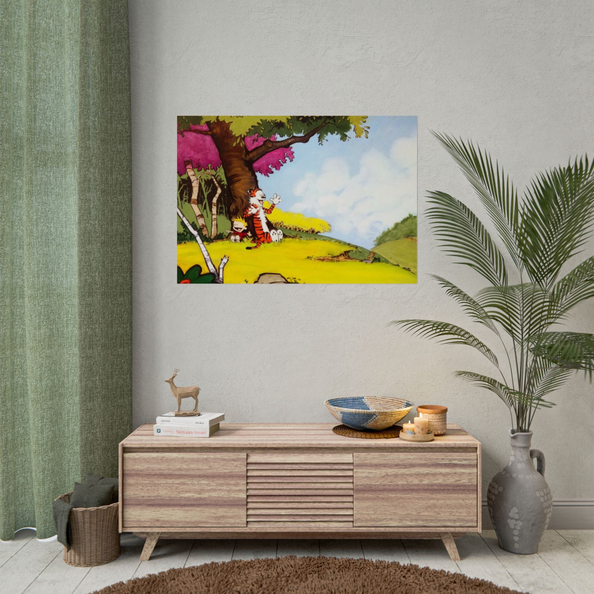 Calvin and Hobbes Poster Wall Art - Nostalgic Cartoon Wall Decor - Unique Birthday Gift for Fans - Timeless Comic Book Design