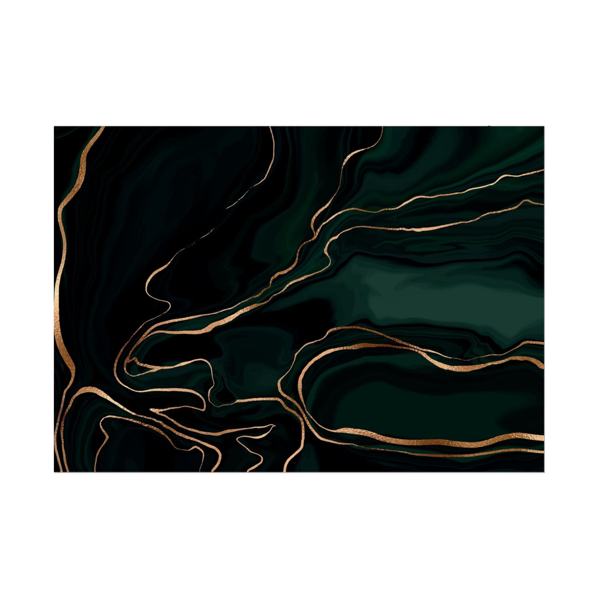 Abstract Green Gold Poster Print - Wall Art, Home Decor, Office Decor, Green Canvas Bedroom, Modern Art, Green Print