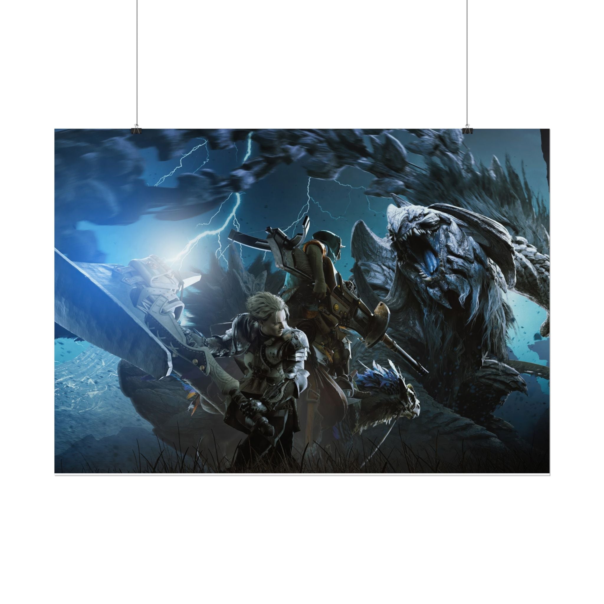 monster-hunter-poster-wall-art-matte-print-home-decor-gaming-poster-art-gamer-gift-video-game-art-hunter-fan