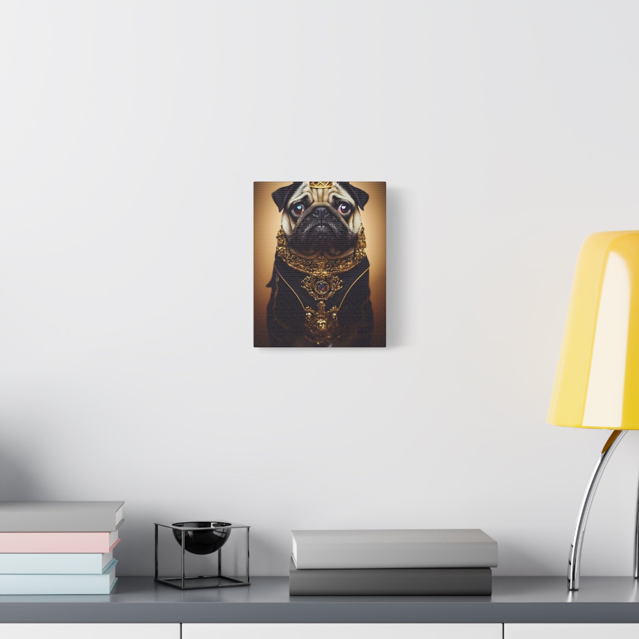 canvas-print-pug-crown-funny-jewelry-wall-art-decor-stretched-matte-canvas-home-living-room-decoration-dog-lover-gift-animal-
