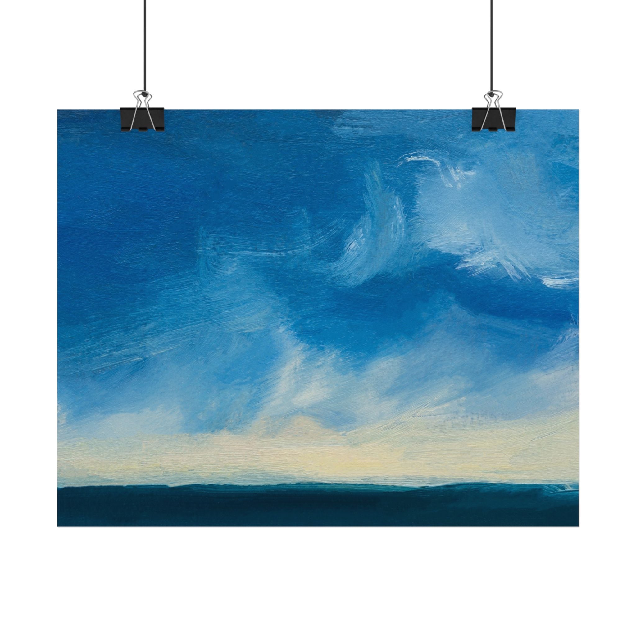 Blue Abstract Poster Print - Ocean and Sky, Home Decor, Office Wall Art, Gift for Art Lovers, Blue Room Decor, Abstract
