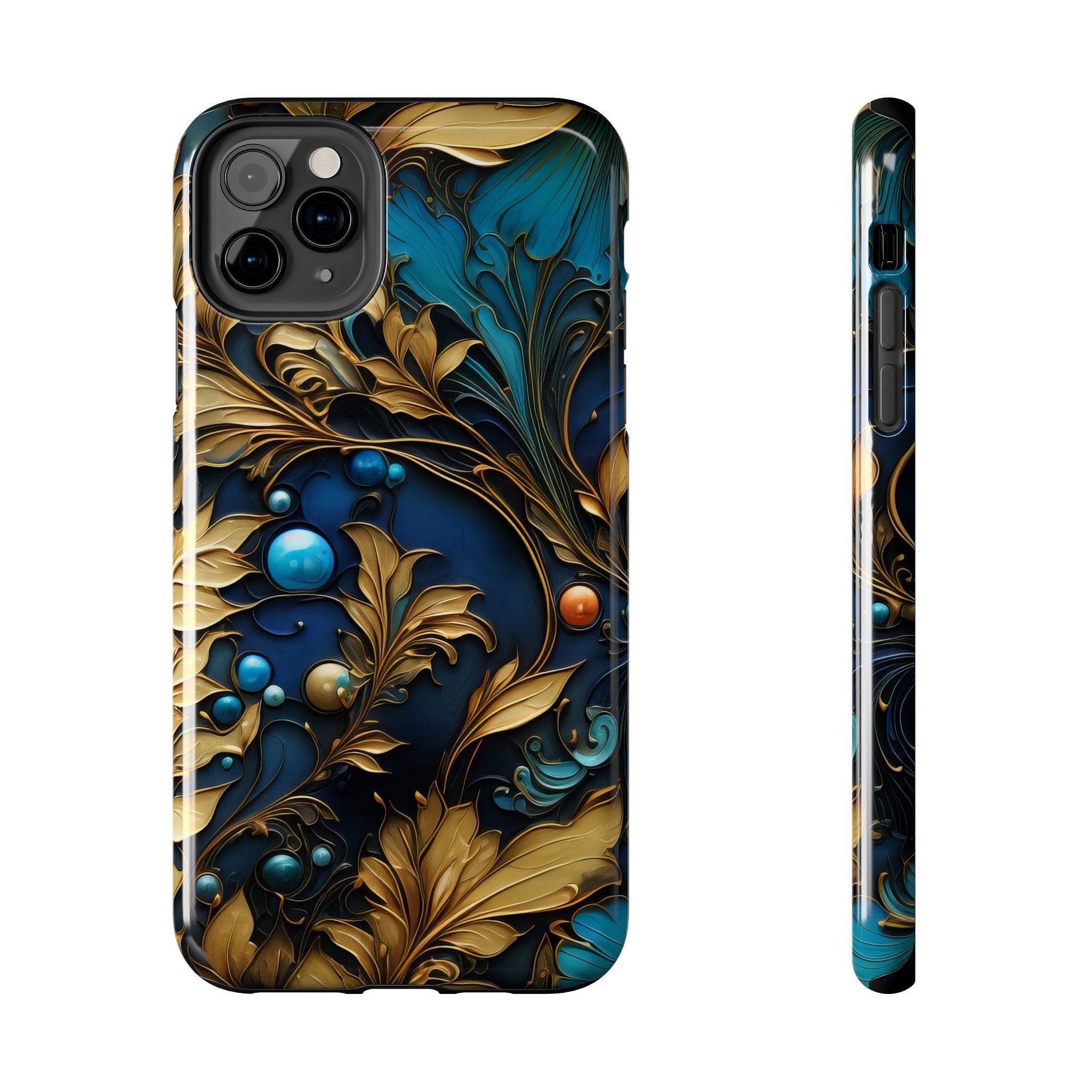 textured-art-nouveau-floral-tough-phone-case-cottagecore-iphone-case-unique-floral-phone-cover-vintage-style-iphone-case-prot