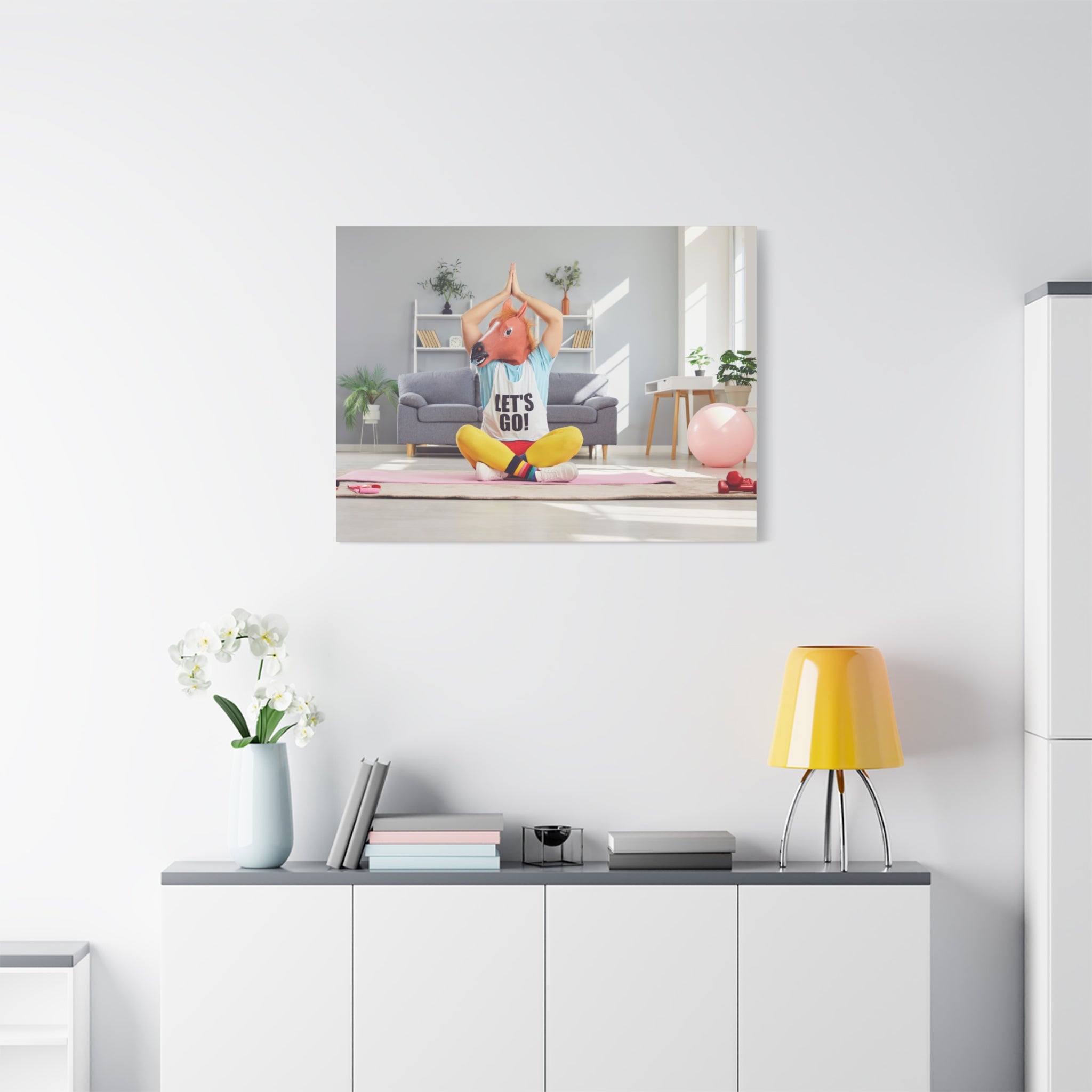 yoga-canvas-funny-horse-mask-matte-wall-art-stretched-decoration-home-decor-gift-poster-print-artwork