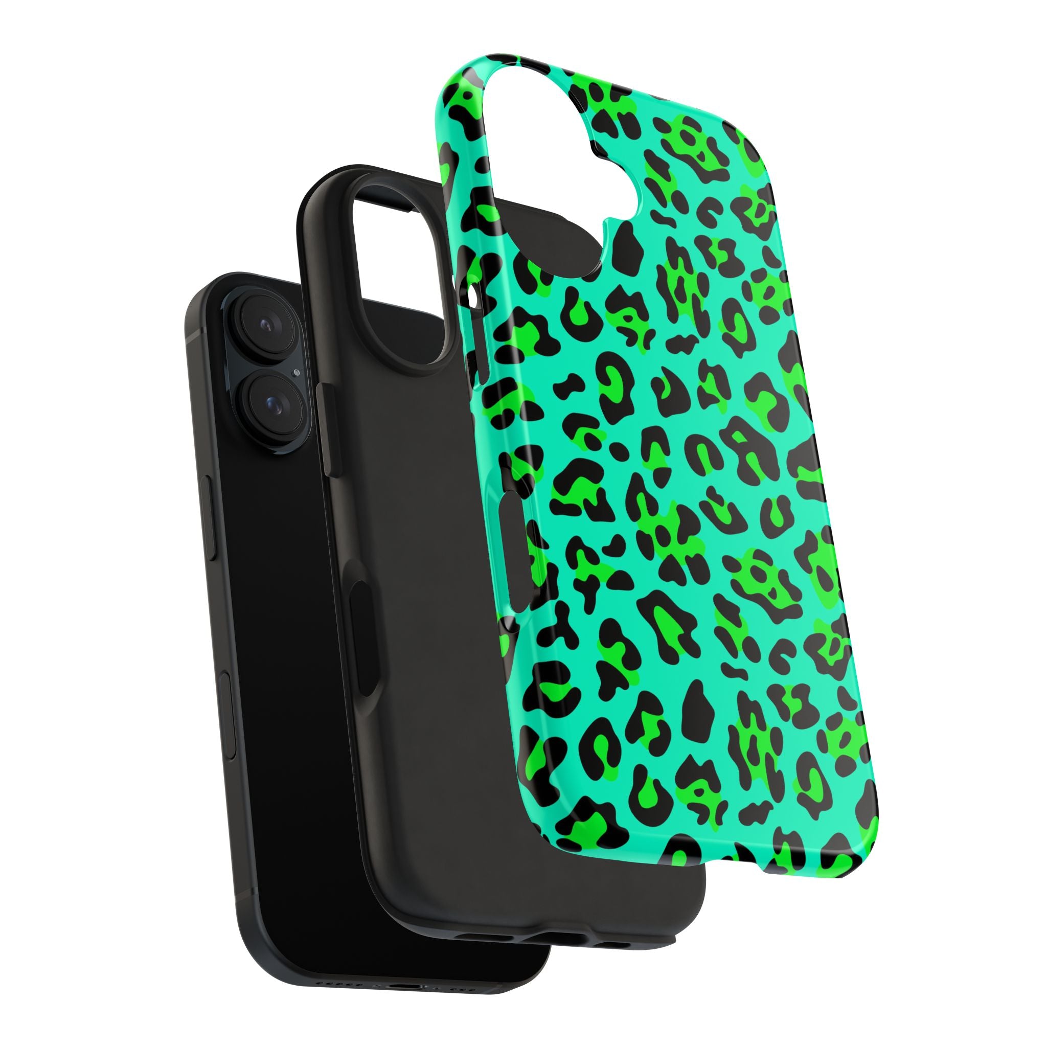 neon-green-teal-leopard-iphone-tough-case-stylish-phone-cover-protective-cellphone-case-trendy-smartphone-accessory-gift-for-