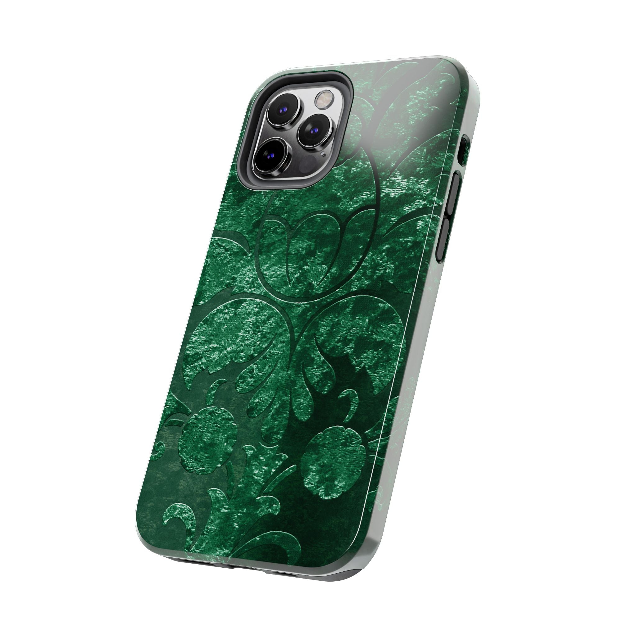 embossed-emerald-velvet-tough-iphone-case-protective-iphone-cover-heavy-duty-iphone-case-rugged-phone-case-durable-smartphone