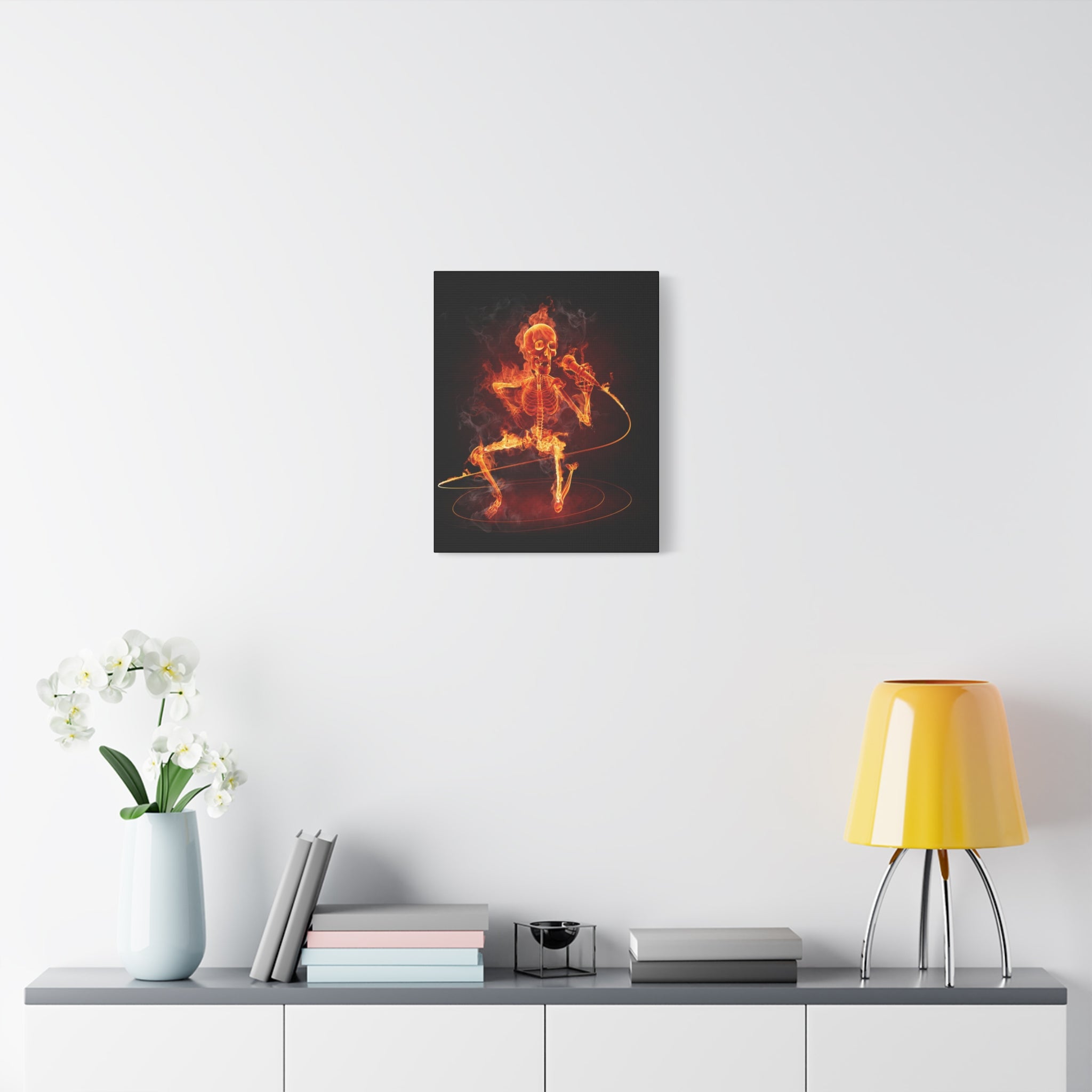 canvas-print-music-microphone-bones-fire-skull-home-decor-living-room-decor-rockn-roll-decor