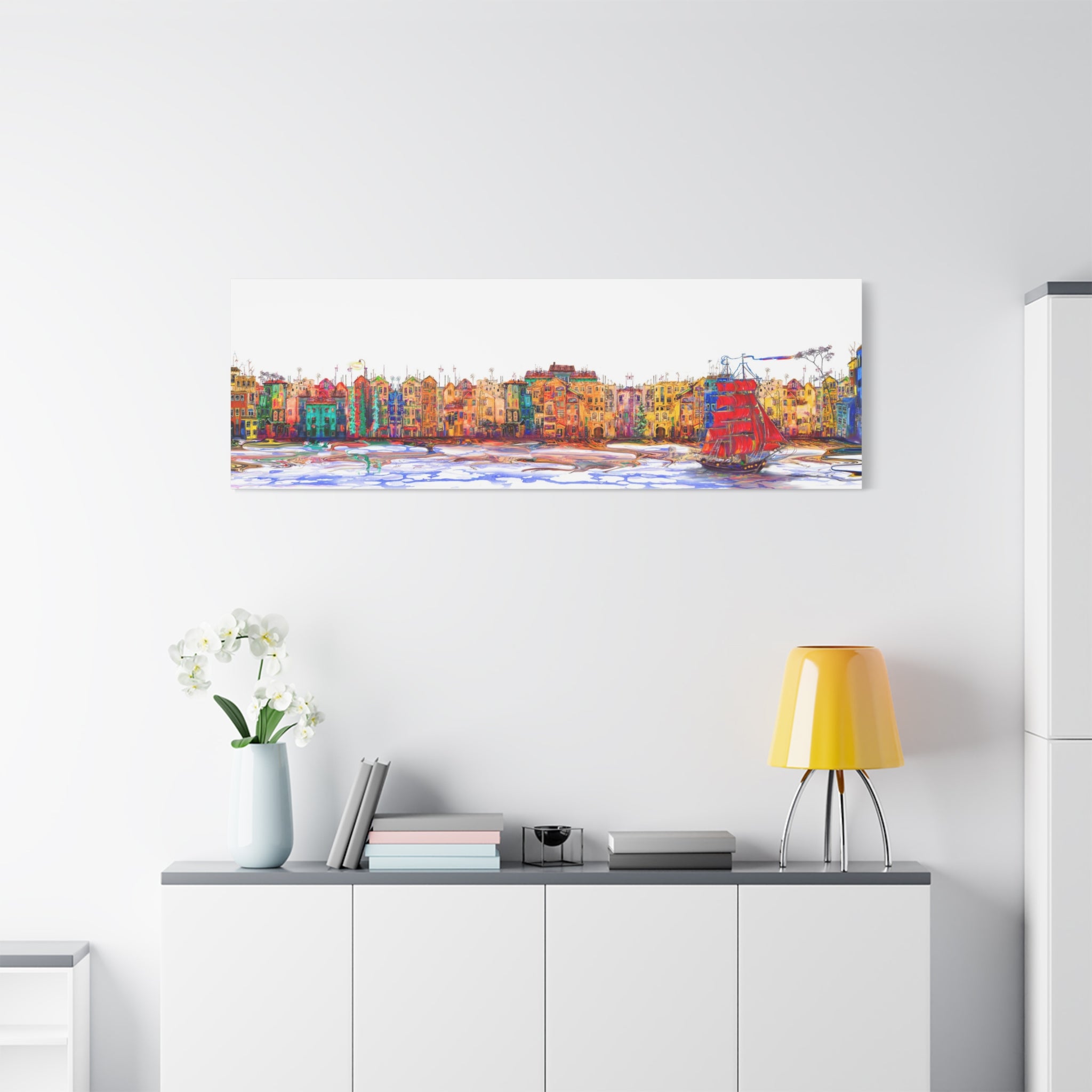 canvas-print-cityscape-amsterdam-oil-painting-sail-ship-wall-art-living-room-decor-stretched-matte-canvas-1-25-quot-home-offi