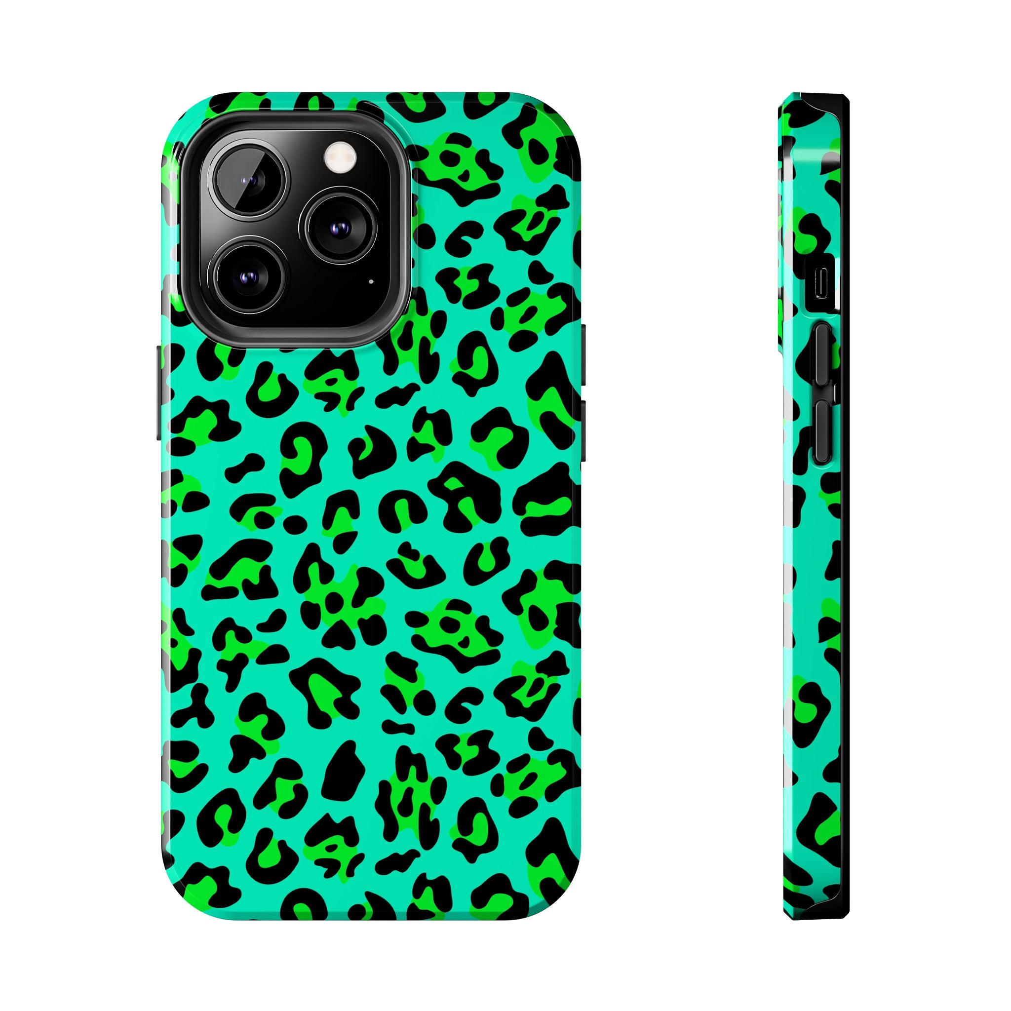 neon-green-teal-leopard-iphone-tough-case-stylish-phone-cover-protective-cellphone-case-trendy-smartphone-accessory-gift-for-