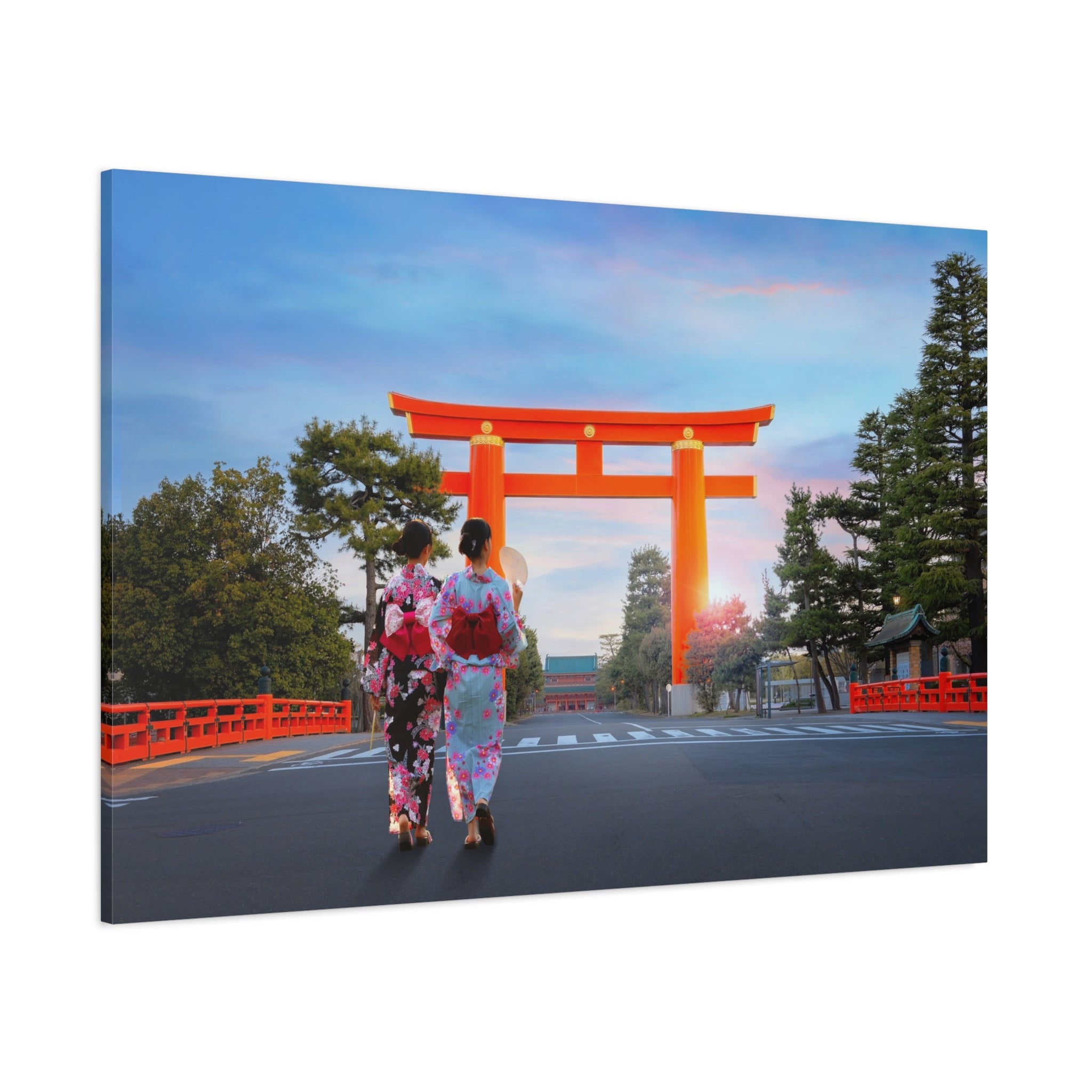 canvas-art-japanese-torri-gate-geisha-wall-decor-matte-stretched-artwork-home-decoration-asian-inspired-painting-oriental-roo