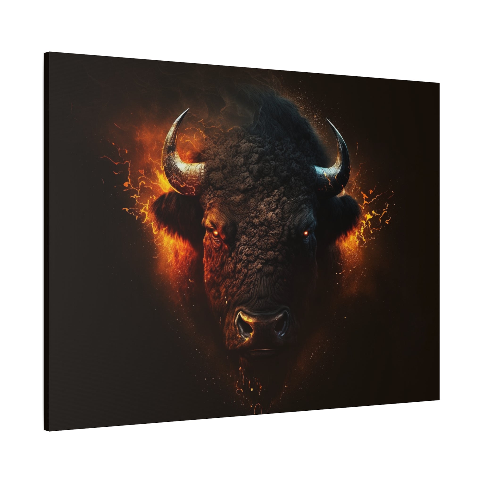 canvas-print-bison-art-wall-decor-buffalo-gift-wildlife-home-decoration-western-bison-painting-nature-lover-gift-farm-house-w