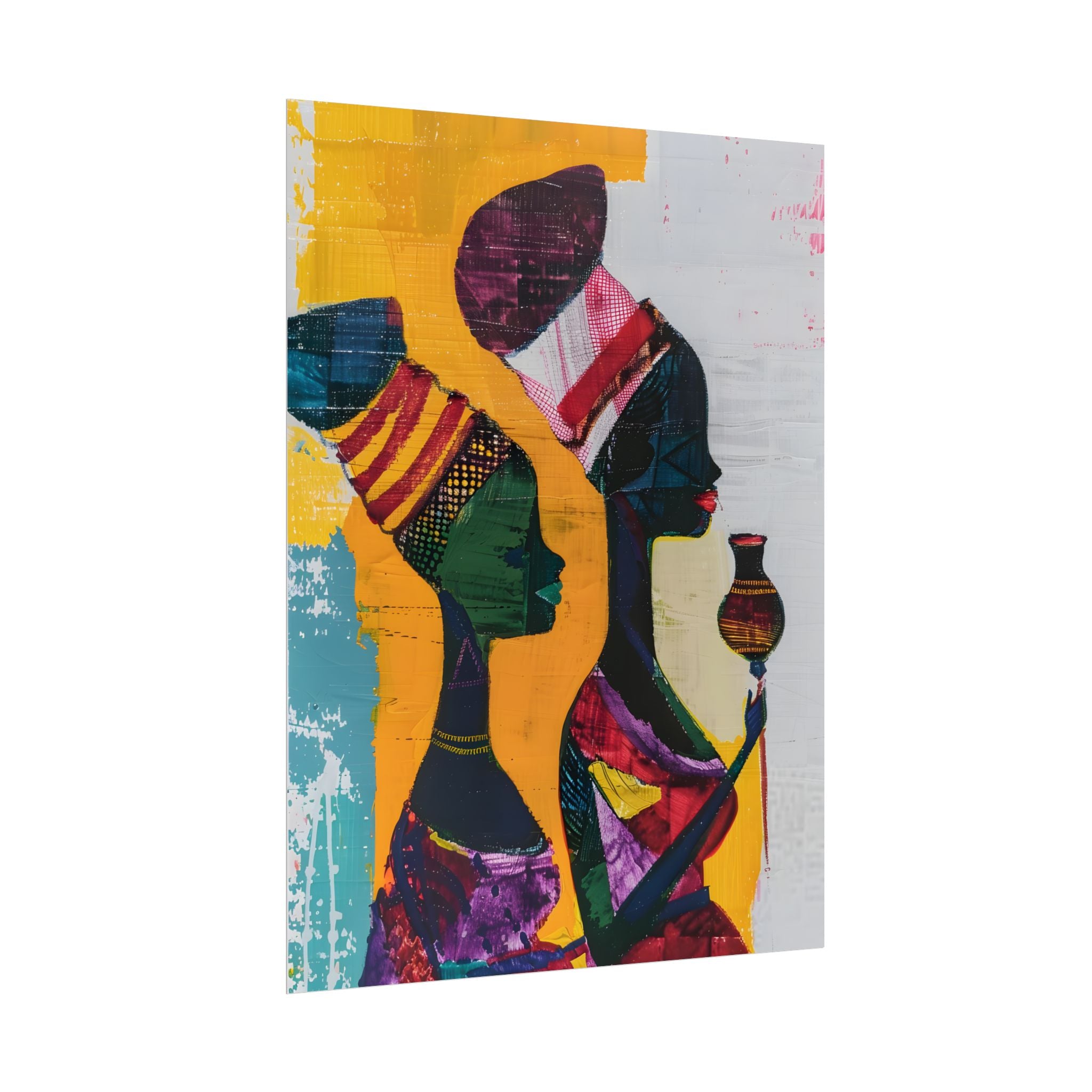 Traditional African Woman Poster Wall Art, African Portrait, Afrocentric, Tribal Home Art, Afro American Art, Ethnic Wall Decor