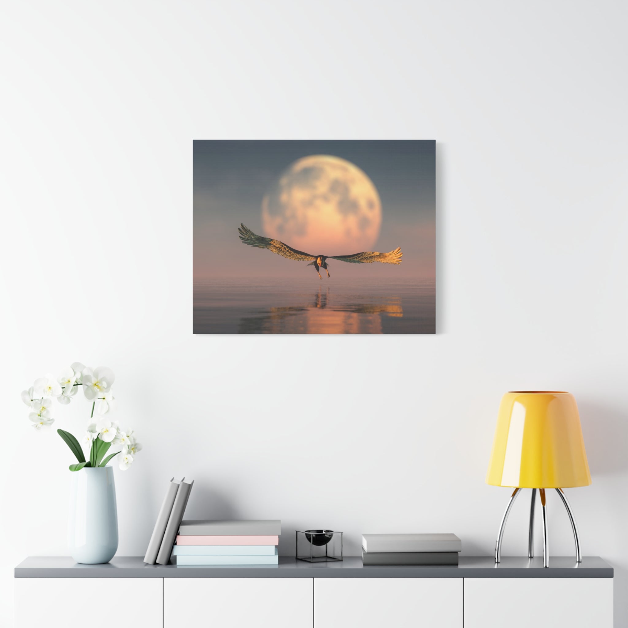 canvas-print-eagle-moon-illustration-living-room-wall-decor-stretched-matte-canvas-art-home-decor-wildlife-painting-wall-hang