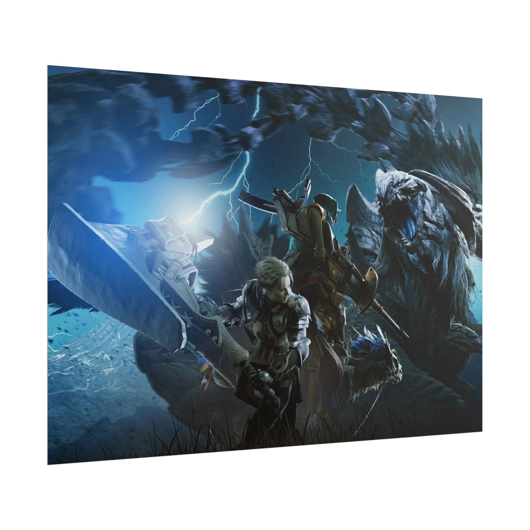 monster-hunter-poster-wall-art-matte-print-home-decor-gaming-poster-art-gamer-gift-video-game-art-hunter-fan