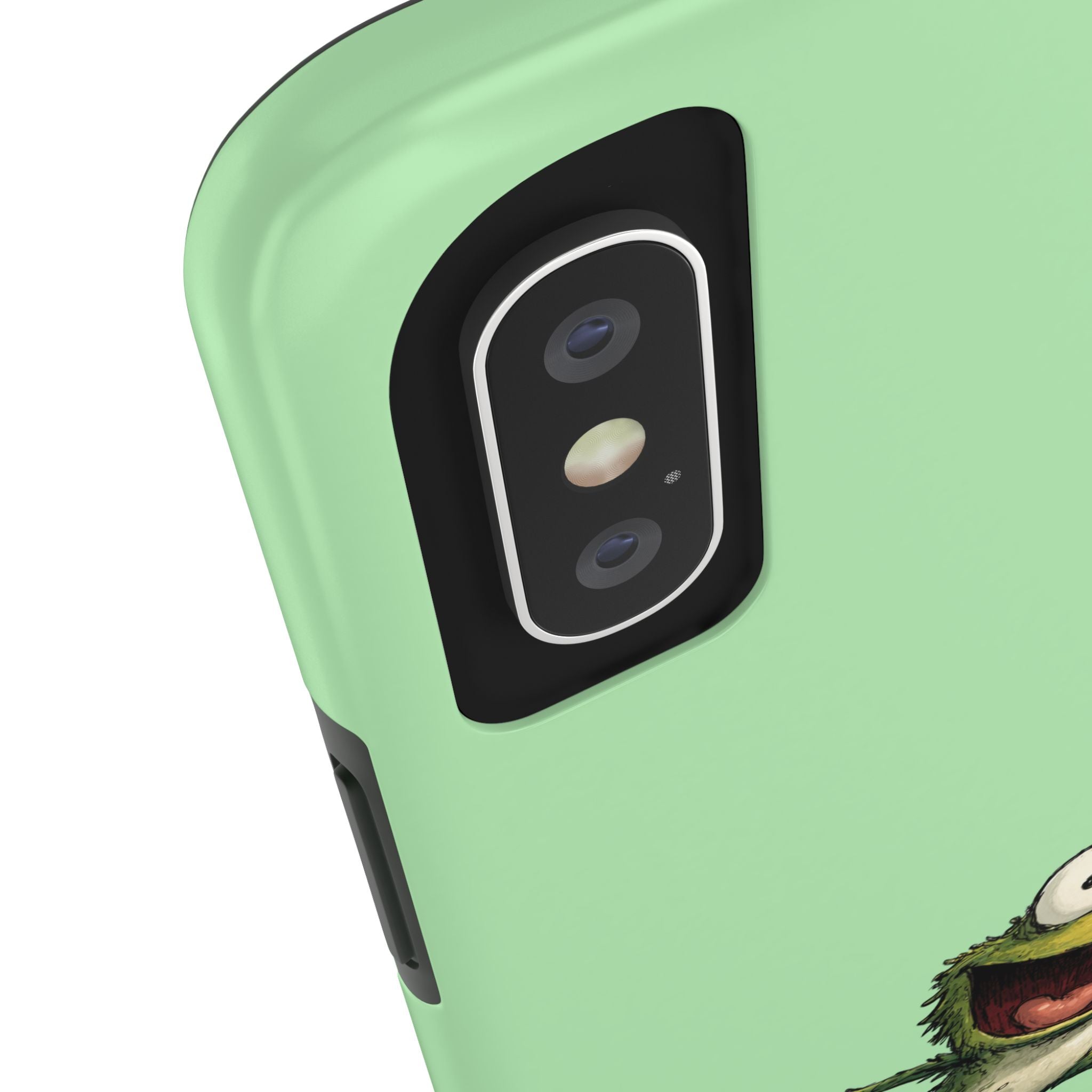 Quirky Funny Frog iPhone Tough Case - Kawaii Animal Phone Cover - Frog Protective Phone Cover - Green iPhone Case