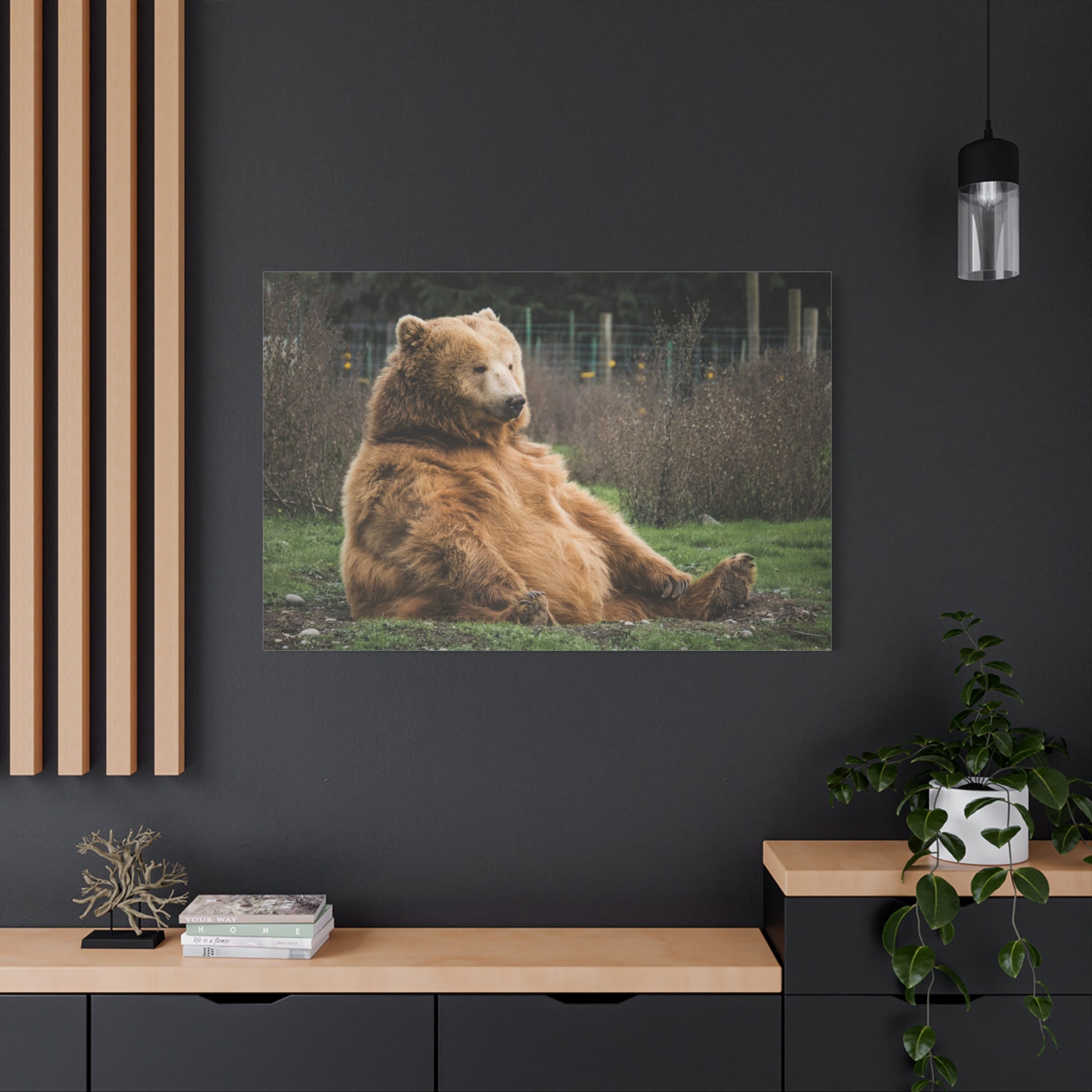 canvas-print-sitting-bear-nature-animal-art-wall-decor-wildlife-artwork-forest-cabin-decor-woodland-nursery-wall-art-outdoor-