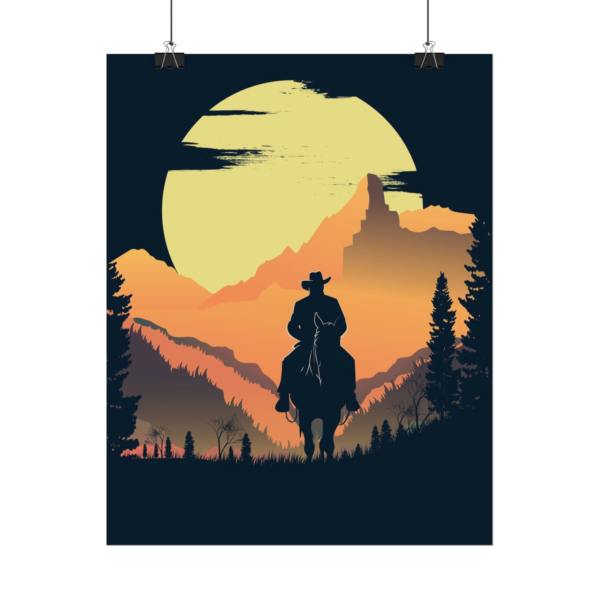 cowboy-western-poster-wall-decor-poster-print-rustic-southwestern-home-decoration-texas-desert-landscape-farmhouse-decor