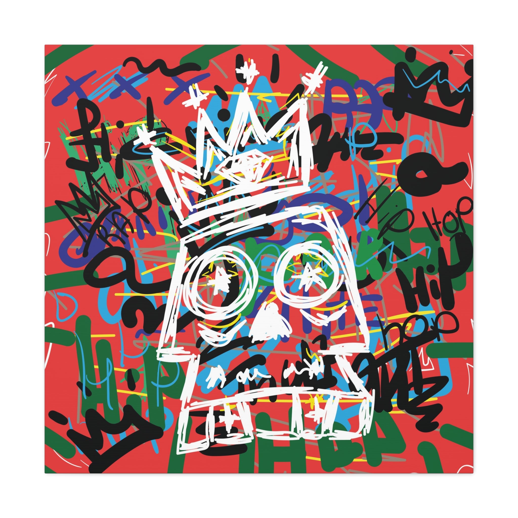 canvas-print-skull-with-crown-hip-hop-doodle-living-room-decor-graffiti-art-wall-art-poster-home-decoration-unique-gift