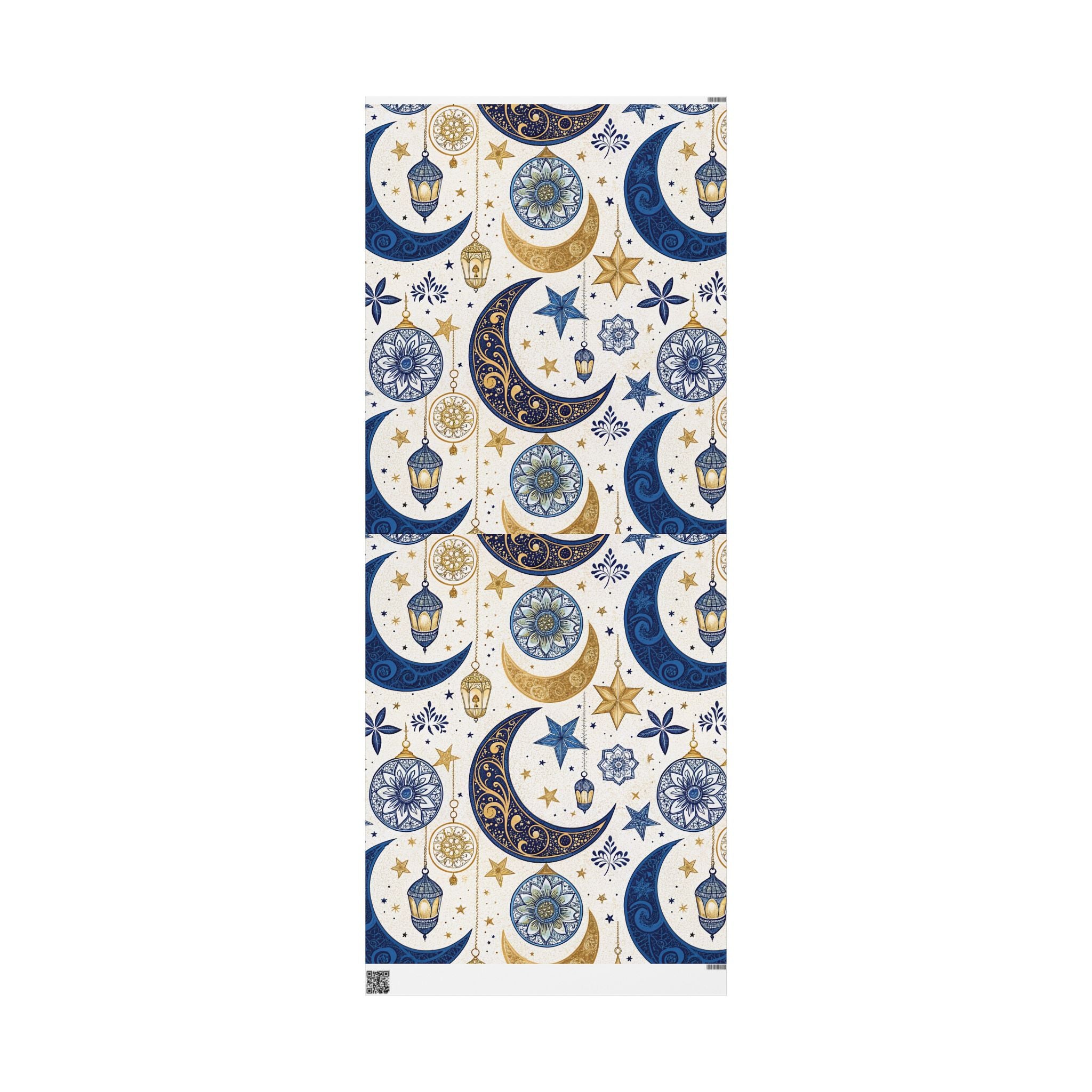 ramadan-night-wrapping-papers-islamic-crescent-moon-gift-wrap-mosque-silhouette-eid-holiday-supplies-festive-present-packagin