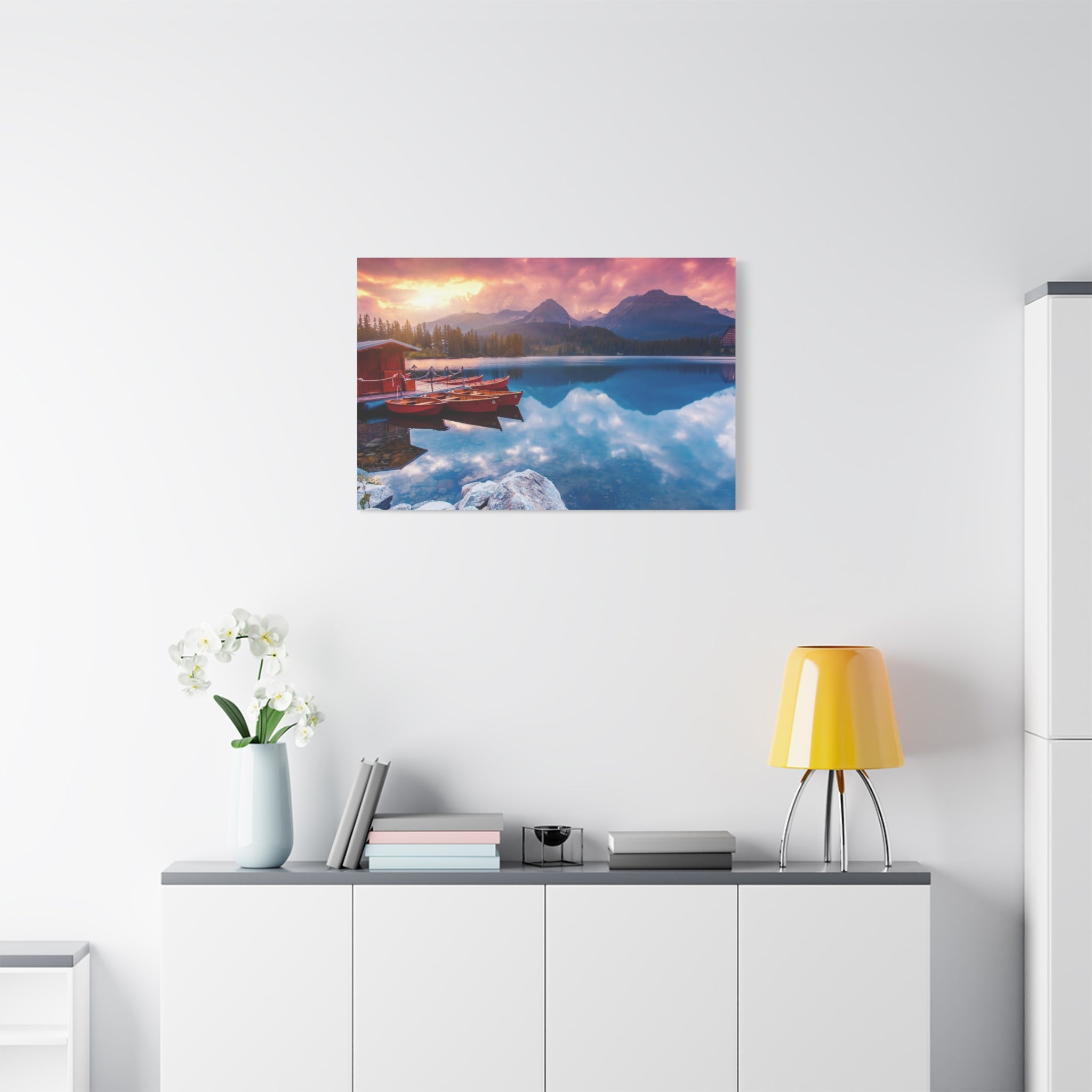 canvas-print-nature-sunrise-wall-art-lake-mountain-scenery-decor-stretched-matte-canvas-mountain-decor-home-decor-nature-wall