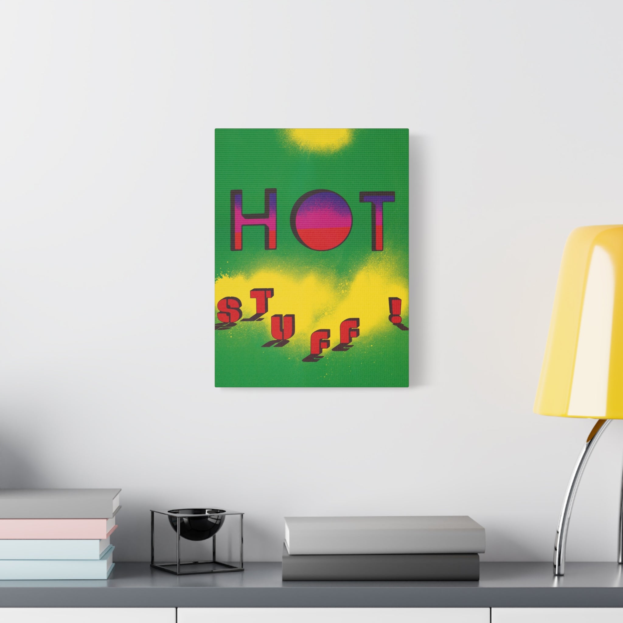 hot-stuff-canvas-wall-art-pop-art-poster-retro-motivational-print-lanny-sommese-design-matte-stretched-canvas