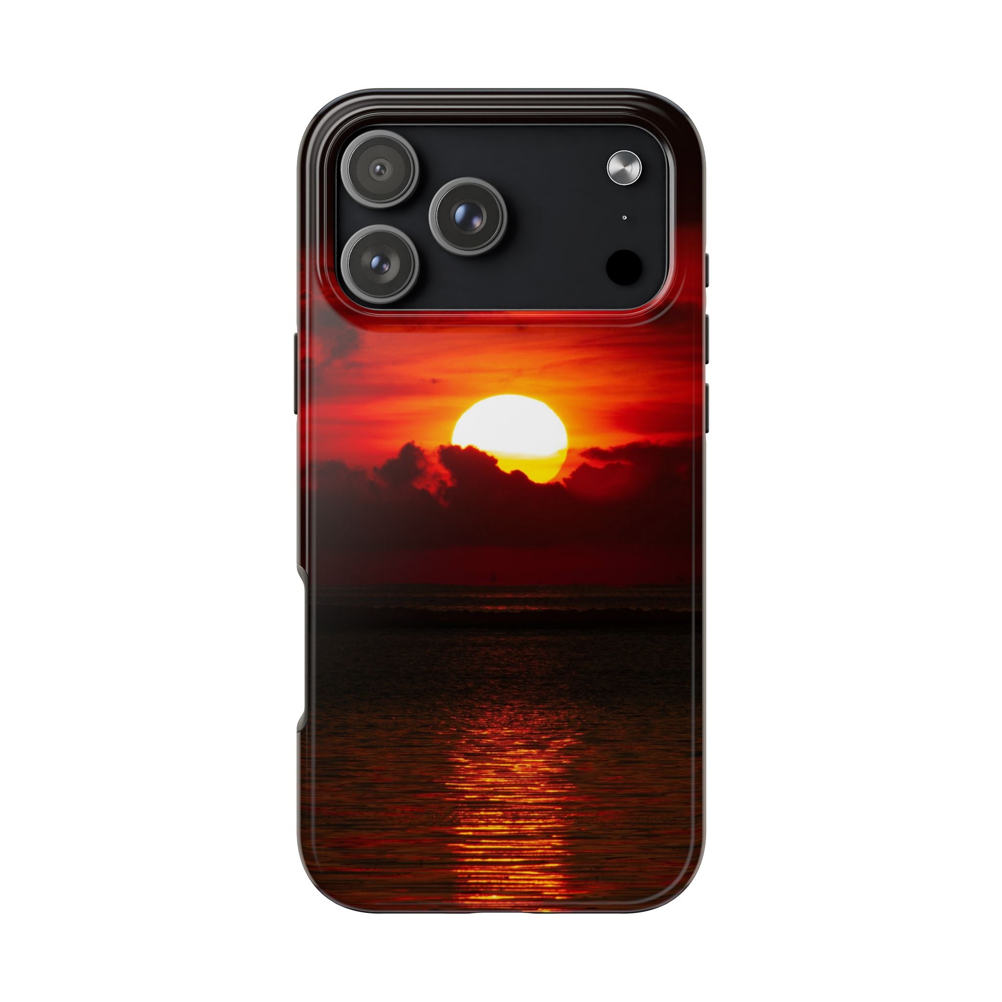 iPhone Tough Case - Red Sunset, Protective Phone Cover, Durable Smartphone Case, Hard Shell Phone Case, Sunset Lover Gift, Red Phone