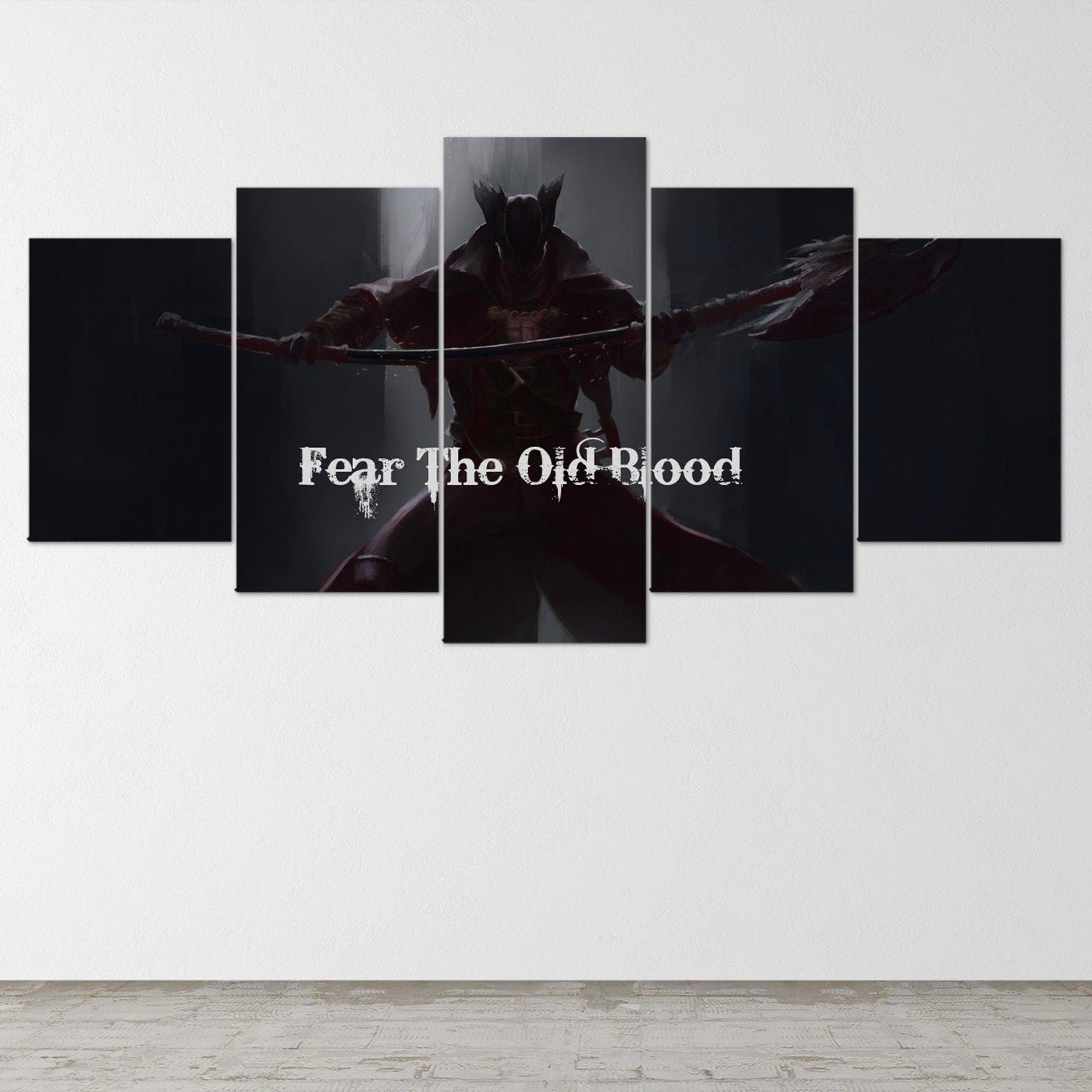 bloodborne-hunter-5-piece-canvas-wall-art-bloodborne-wall-art-bloodborne-hunter-poster-bloodborne-canvas-bloodborne-5-panel-g
