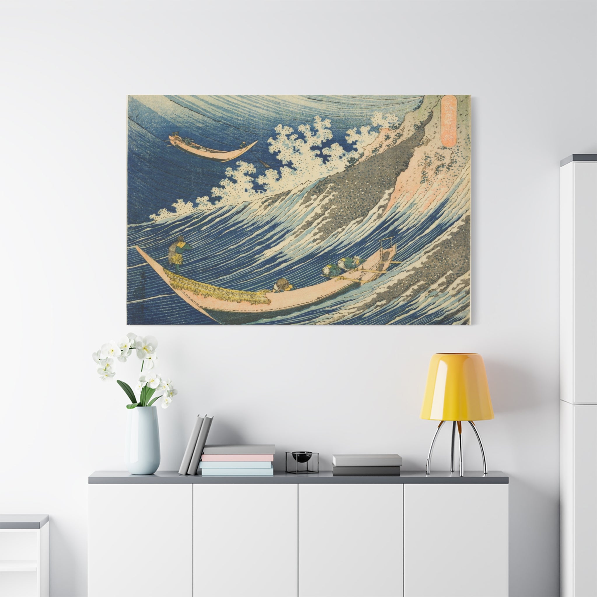 canvas-print-katsushika-hokusai-art-fishing-boats-at-choshi-in-shimosa-japanese-art-decor-japanese-wall-art-traditional-japan
