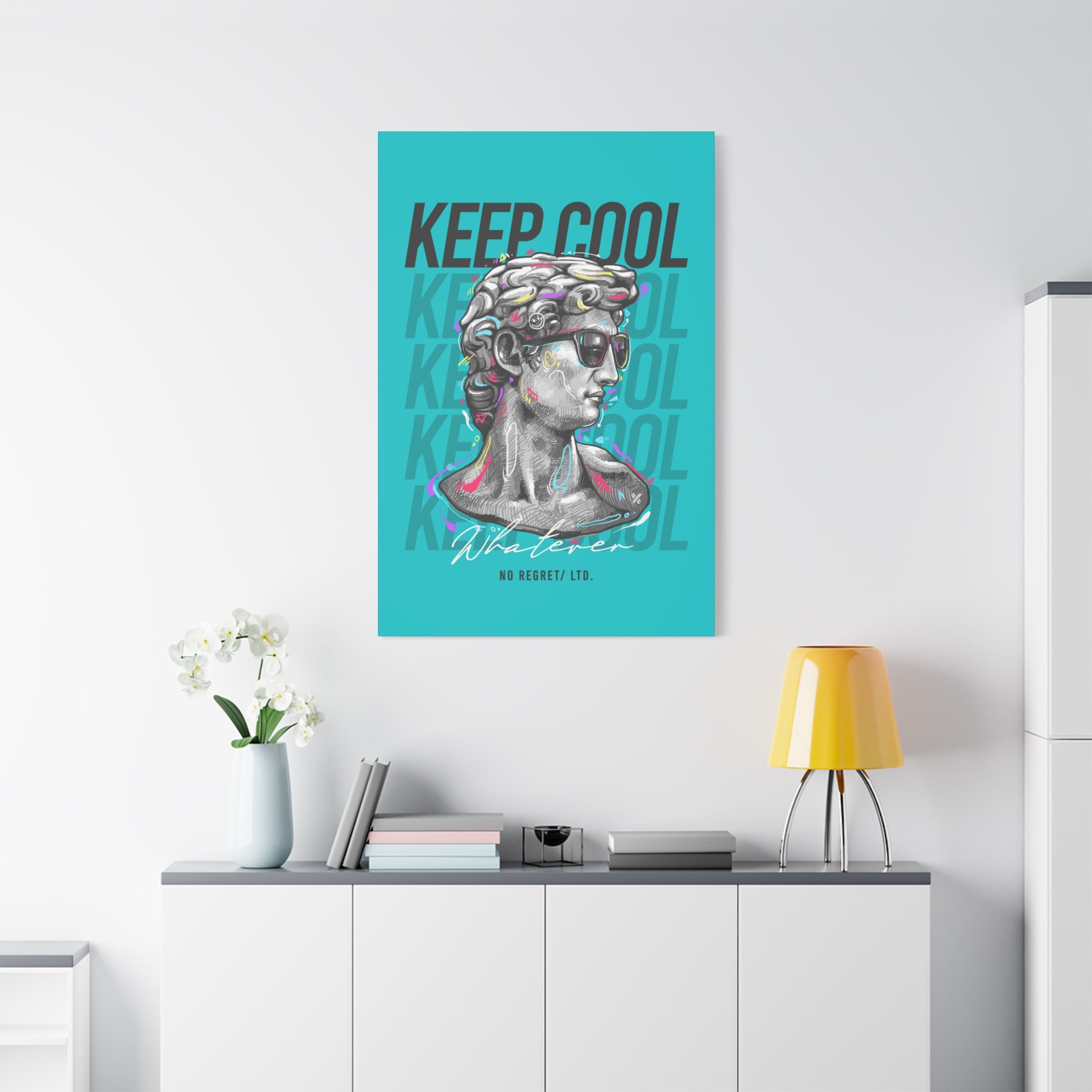 canvas-print-david-statue-with-sunglasses-living-room-decor-wall-art-matte-canvas-stretched-print-cool-home-decor-gift-unique