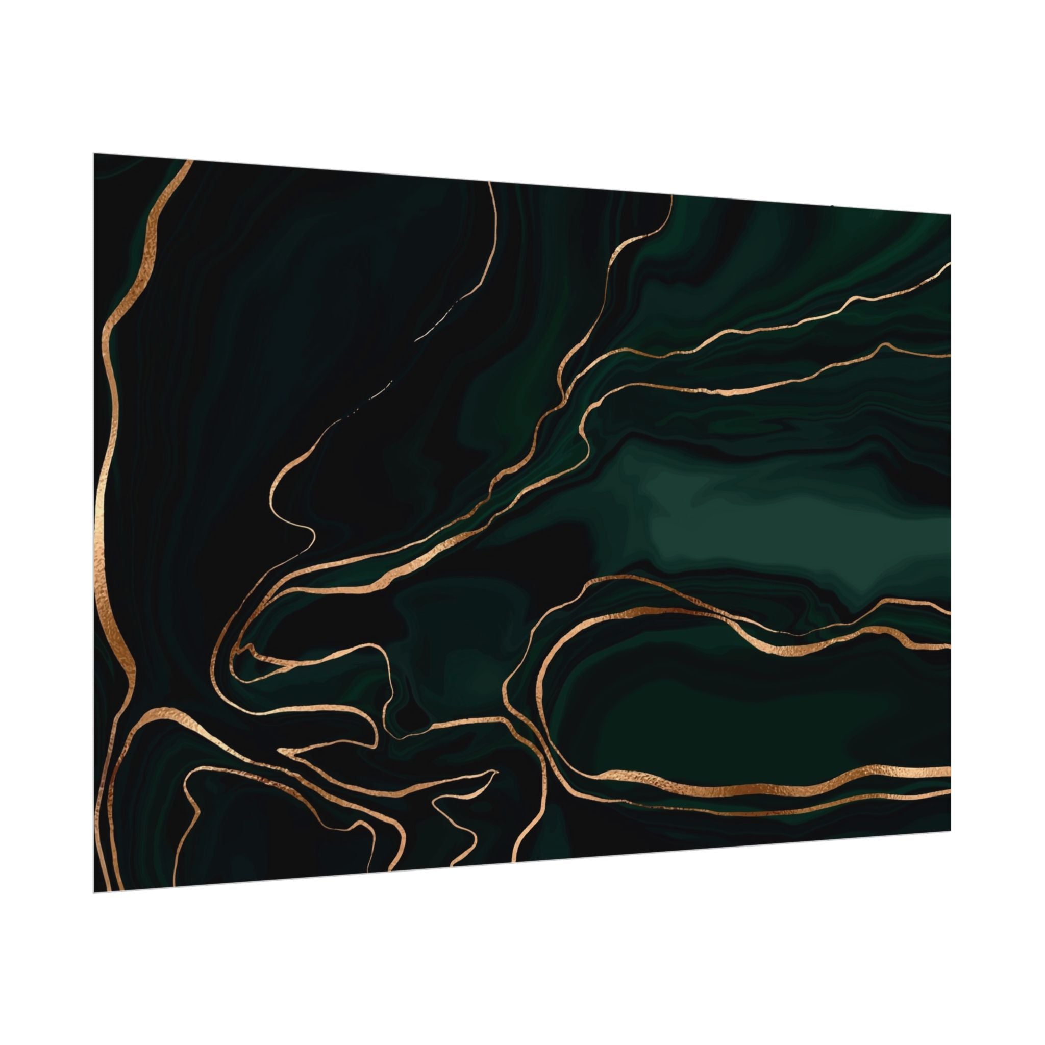 Abstract Green Gold Poster Print - Wall Art, Home Decor, Office Decor, Green Canvas Bedroom, Modern Art, Green Print