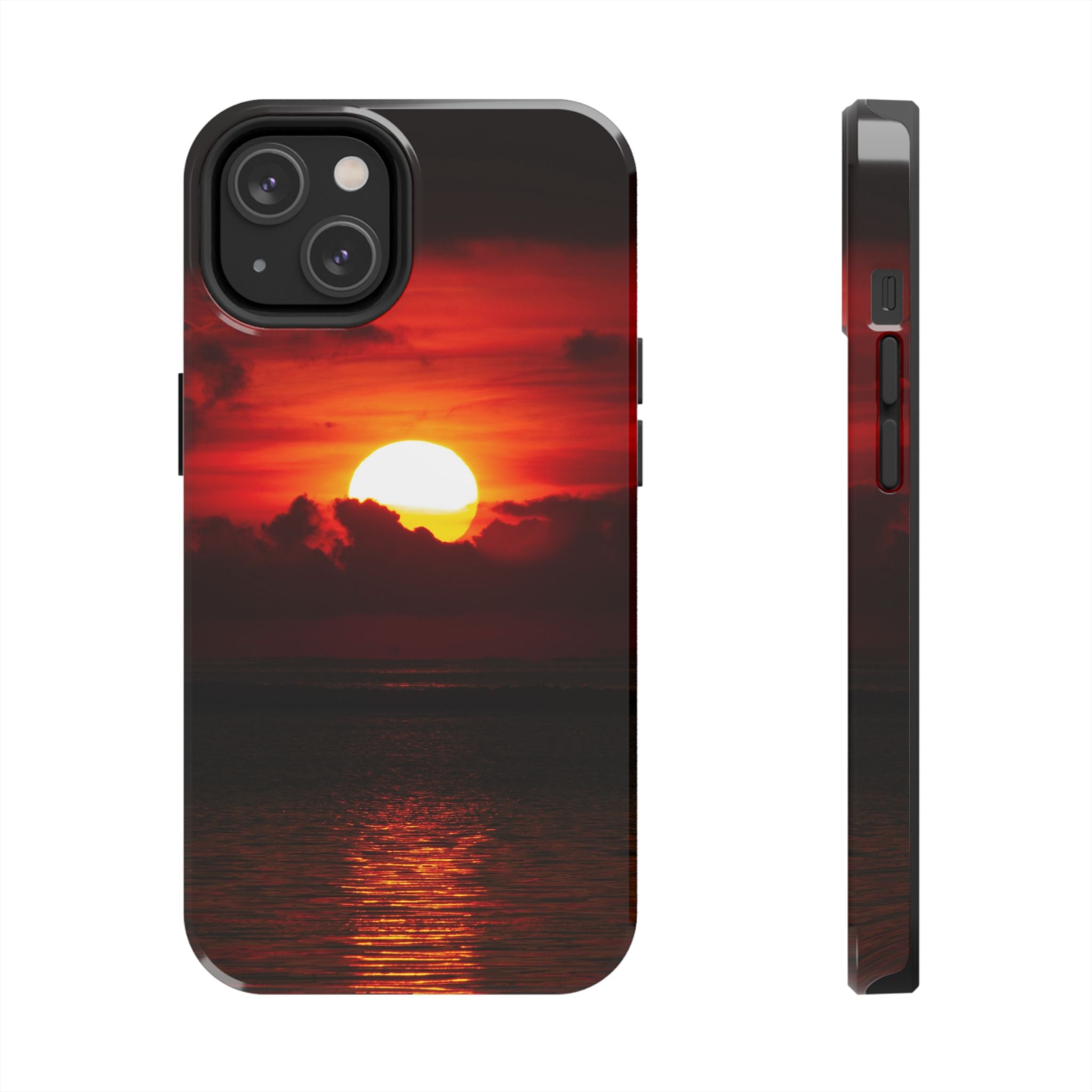 iPhone Tough Case - Red Sunset, Protective Phone Cover, Durable Smartphone Case, Hard Shell Phone Case, Sunset Lover Gift, Red Phone