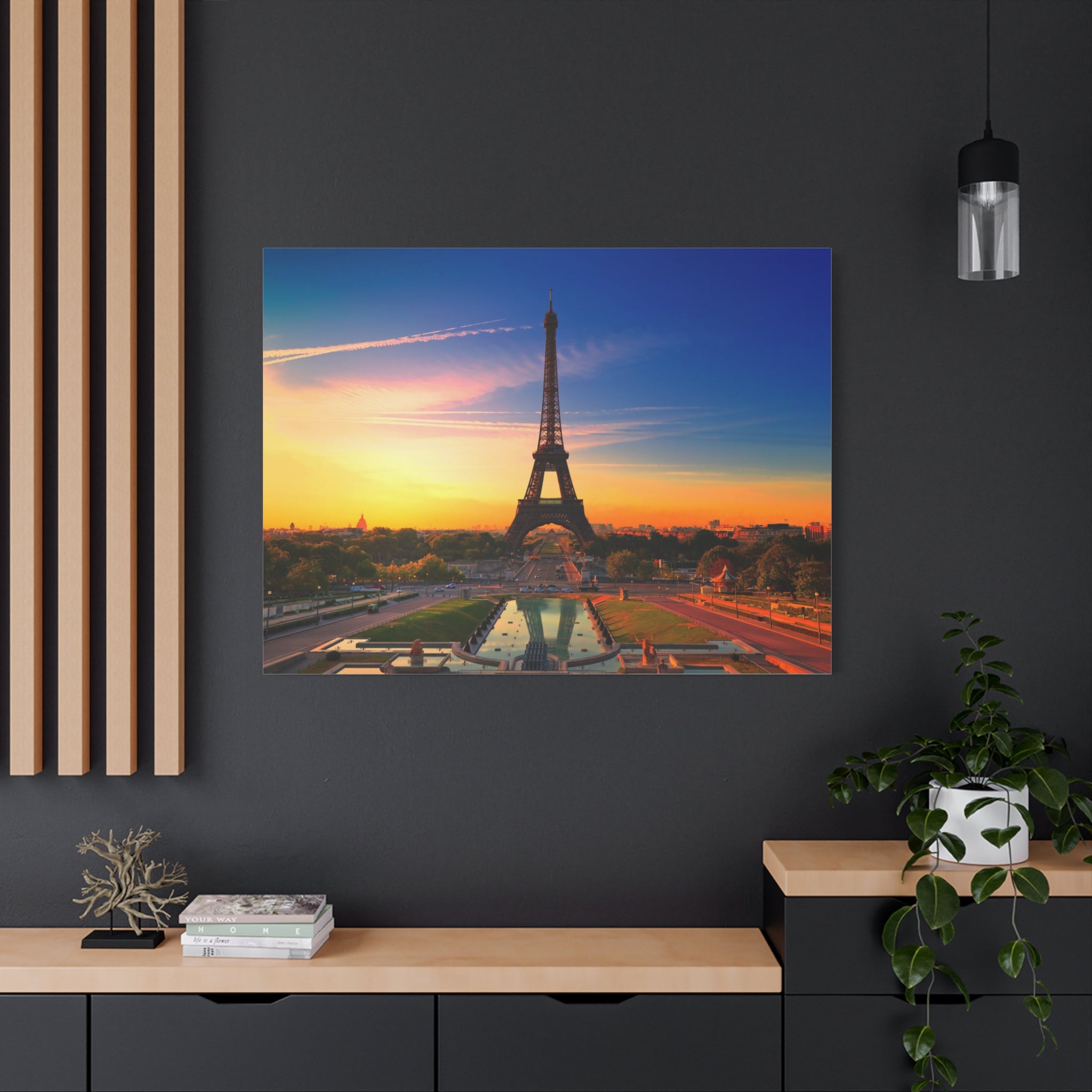 canvas-wall-art-paris-sunset-france-matte-stretched-print-beautiful-landscape-home-decor-room-decor-wall-hanging-office-art