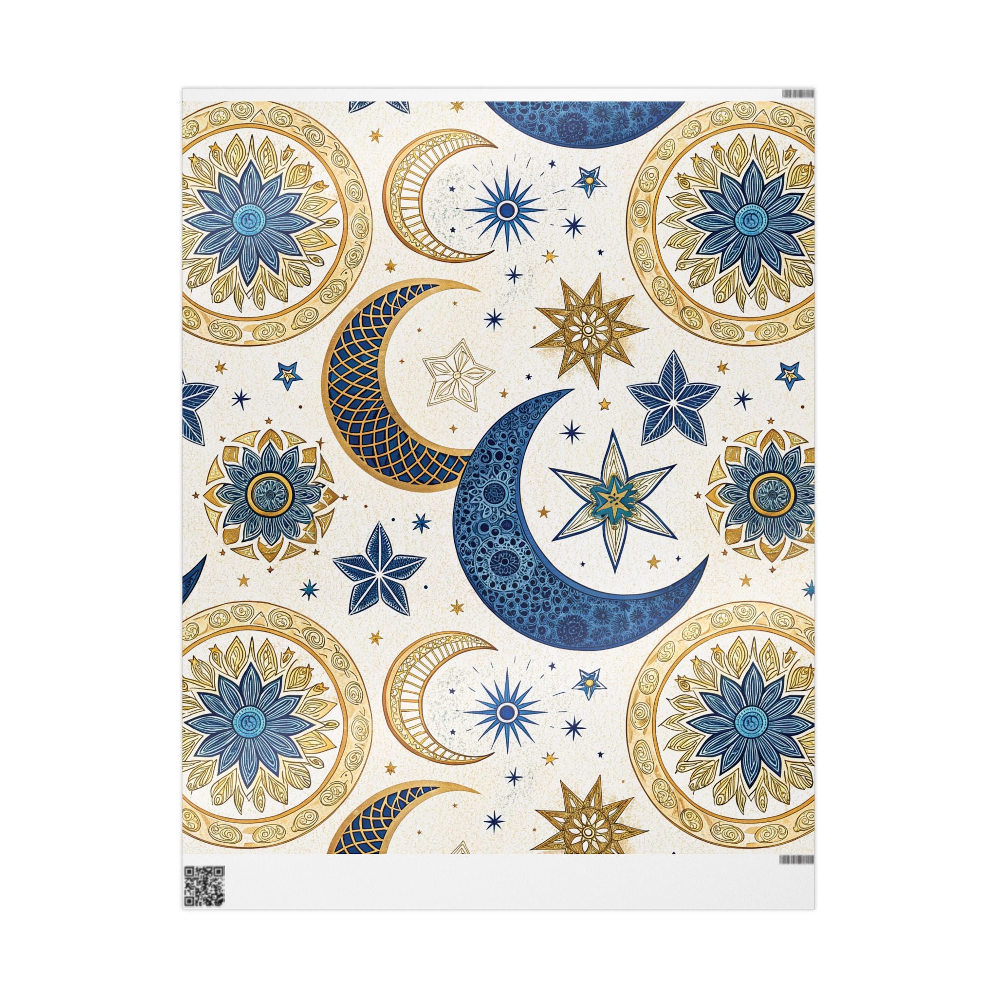 ramadan-night-wrapping-papers-islamic-crescent-moon-gift-wrap-mosque-silhouette-eid-holiday-supplies-festive-present-packagin