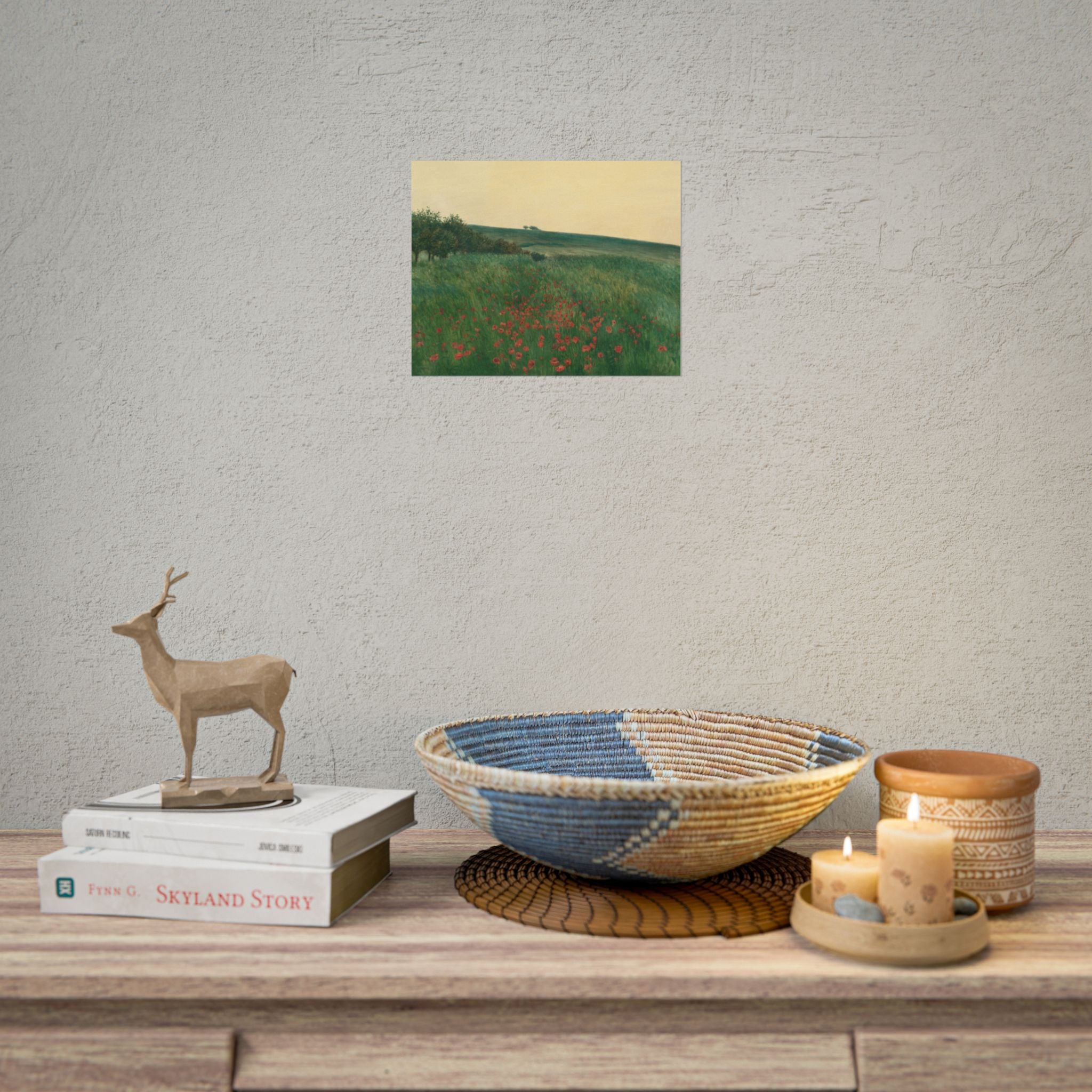 Frantisek Kavan, Fields Poster Print, Fields Landscape Painting, Red Poppies, Rustic Canvas Wall Art, Farmhouse Wall Decor