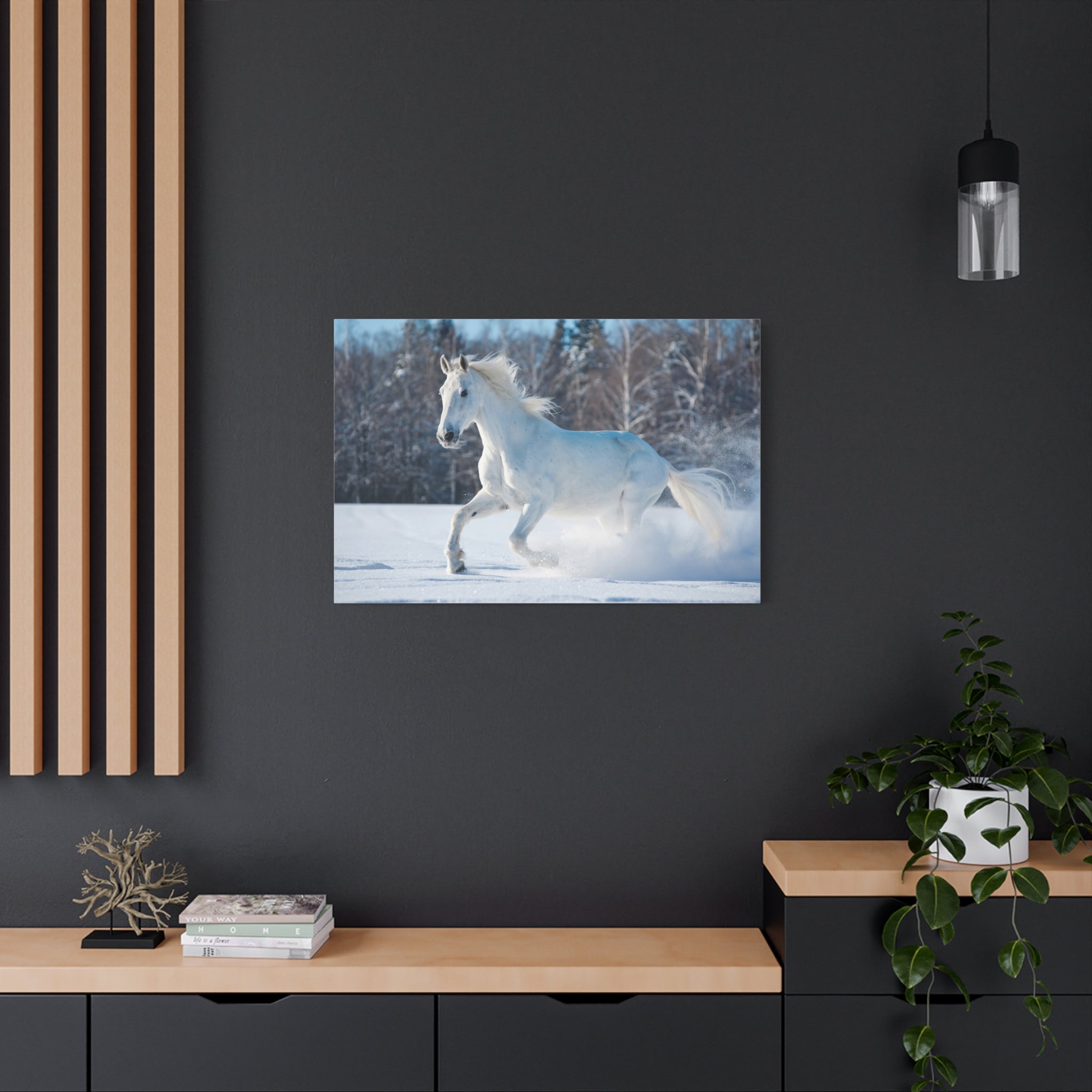 canvas-print-white-horse-winter-wall-art-home-decor-nature-decor-matte-stretched-canvas-alternative-horse-wall-decor-wildlife