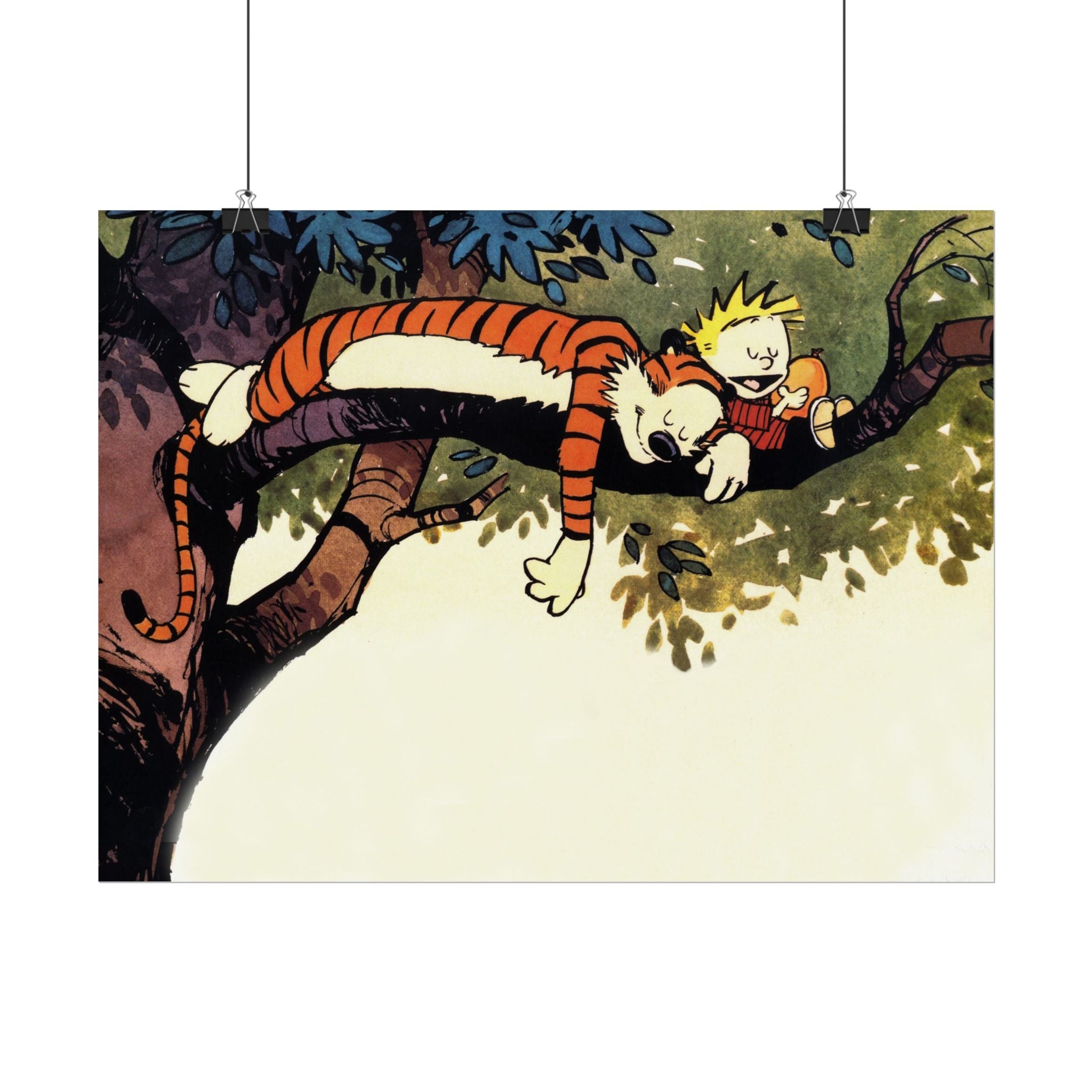 Calvin and Hobbes Poster Wall Art - Nostalgic Cartoon Wall Decor - Unique Birthday Gift for Fans - Timeless Comic Book Art