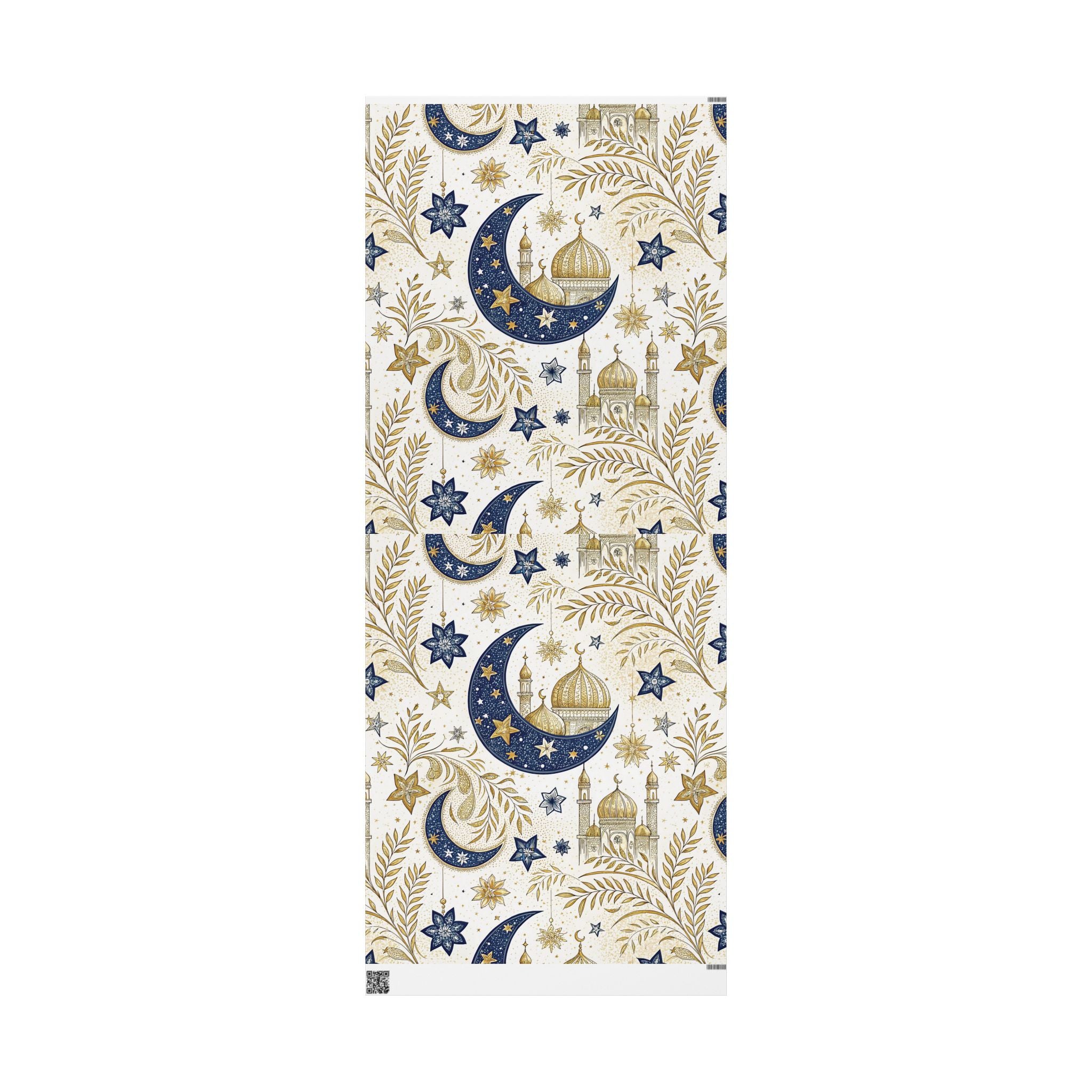 ramadan-night-wrapping-papers-islamic-crescent-moon-gift-wrap-mosque-silhouette-eid-holiday-supplies-festive-present-packagin