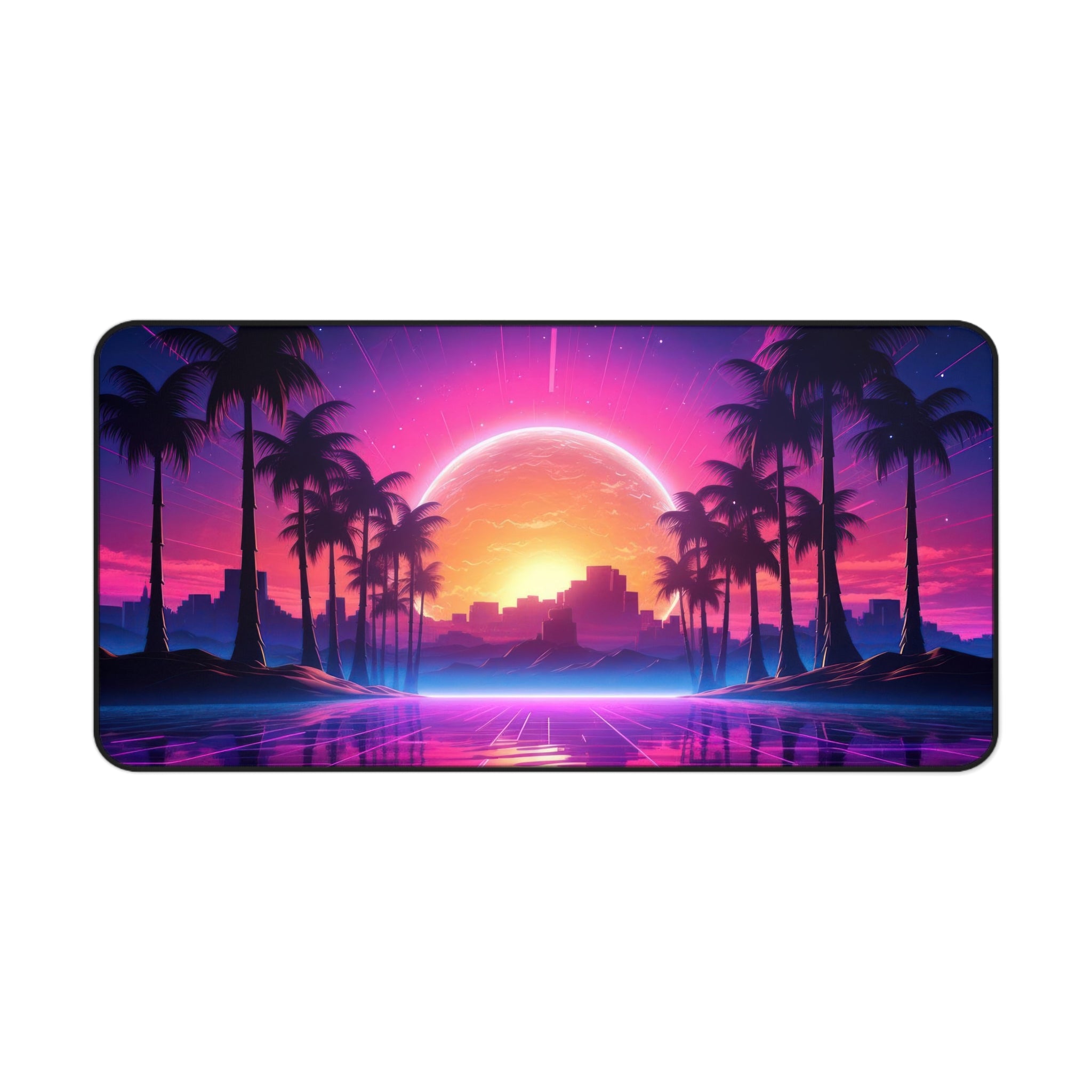 vaporwave-palm-tree-road-mouse-pad-retrowave-delorean-desk-mat-neon-synthwave-desk-pad-vaporwave-sun-and-mountains-vaporwave-