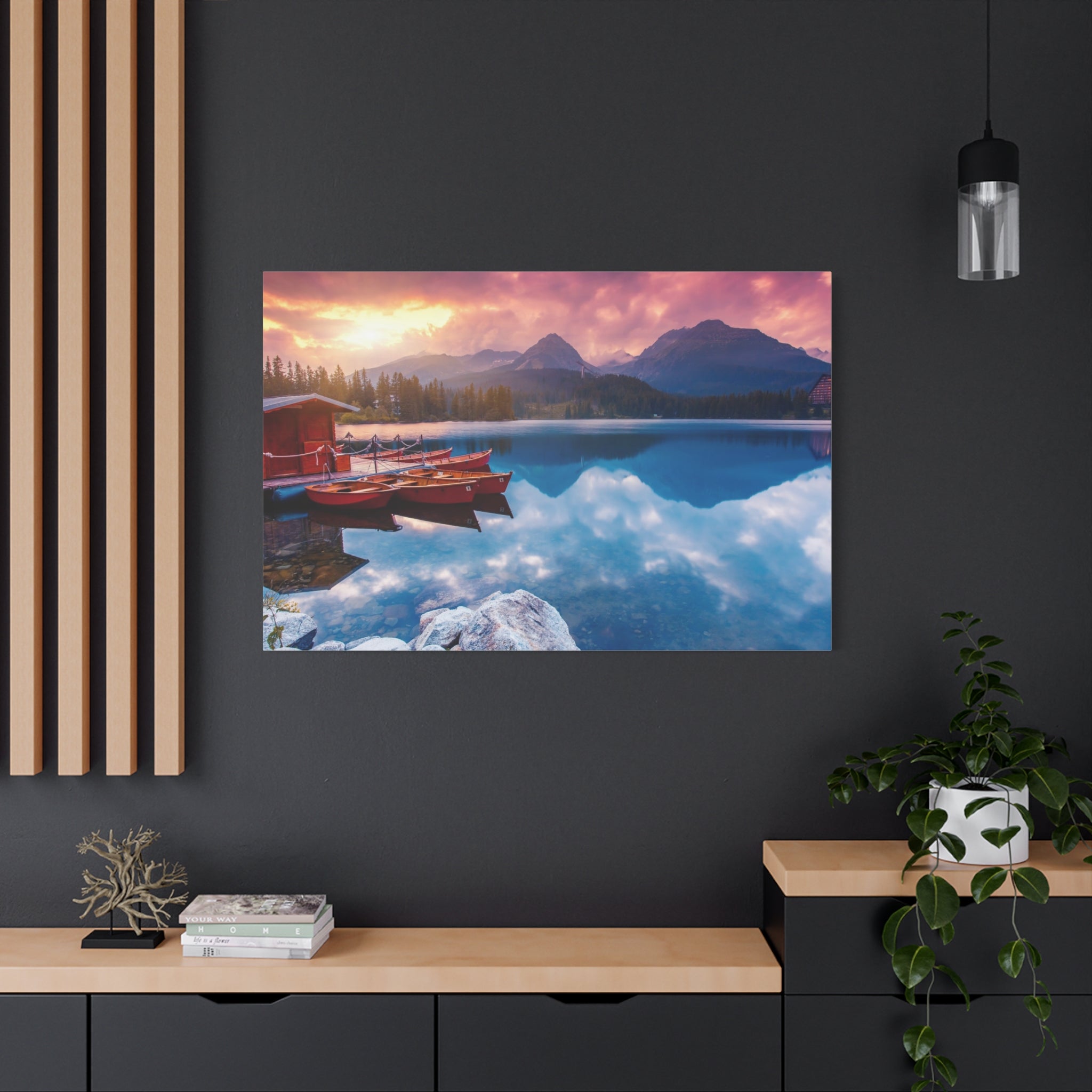 canvas-print-nature-sunrise-wall-art-lake-mountain-scenery-decor-stretched-matte-canvas-mountain-decor-home-decor-nature-wall