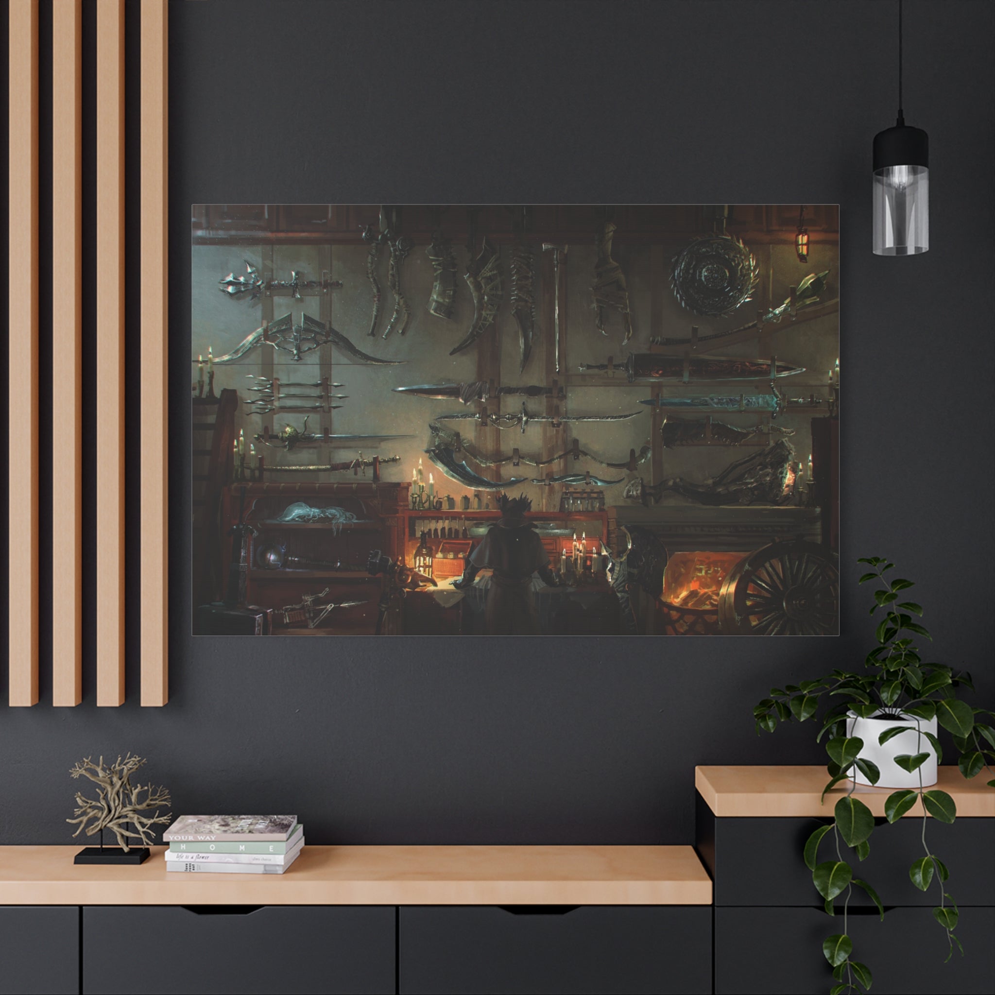 Bloodborne Hunter's Weapons Canvas Wall Art, Home Wall Decor, Game Wall Art Print, Gothic Art