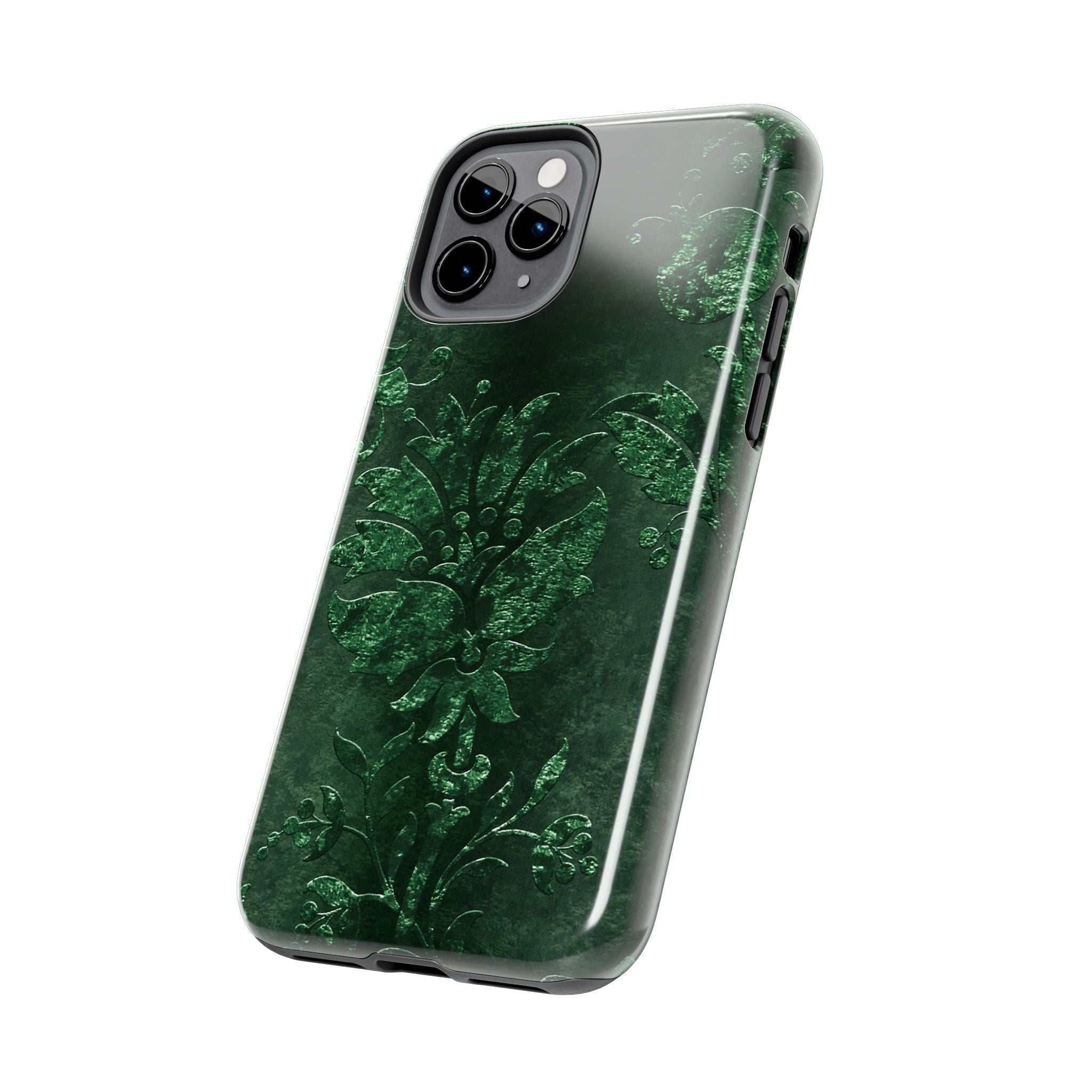 embossed-emerald-velvet-tough-iphone-case-protective-iphone-cover-heavy-duty-iphone-case-rugged-phone-case-durable-smartphone