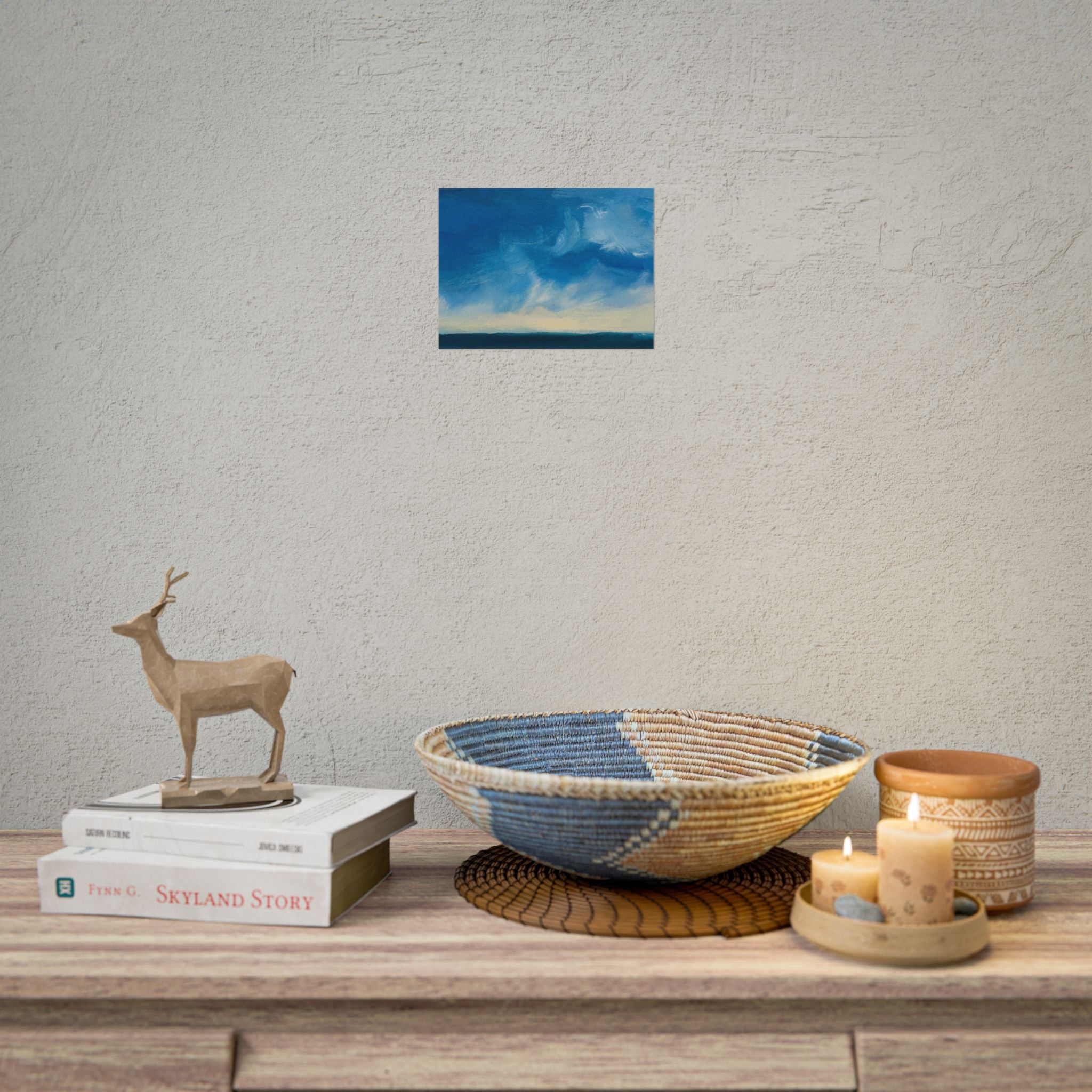 Blue Abstract Poster Print - Ocean and Sky, Home Decor, Office Wall Art, Gift for Art Lovers, Blue Room Decor, Abstract