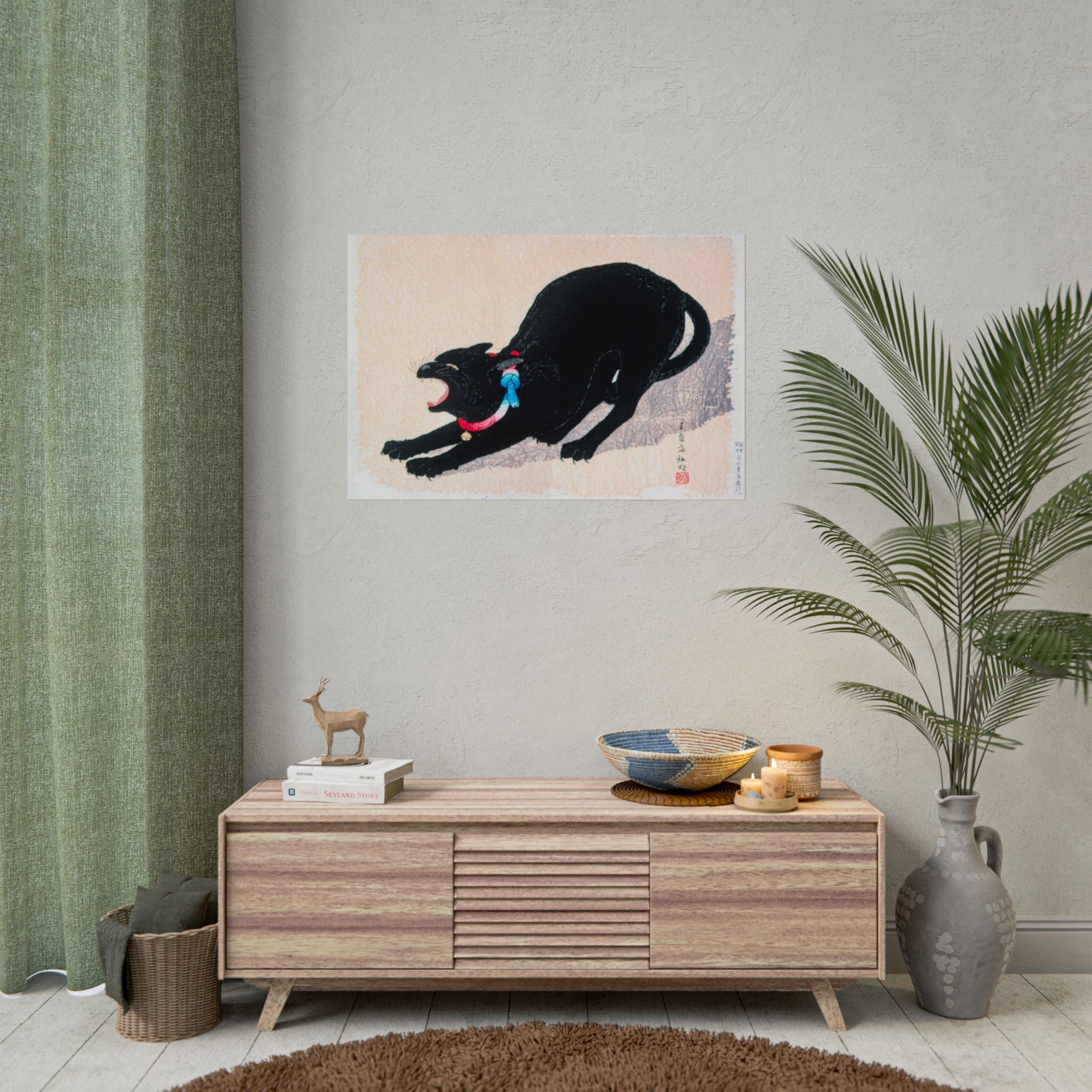 black-cat-hissing-poster-print-rolled-wall-art-for-cat-lovers-cat-art-decor-cat-themed-home-decor-gift-for-cat-owners-cat-wal