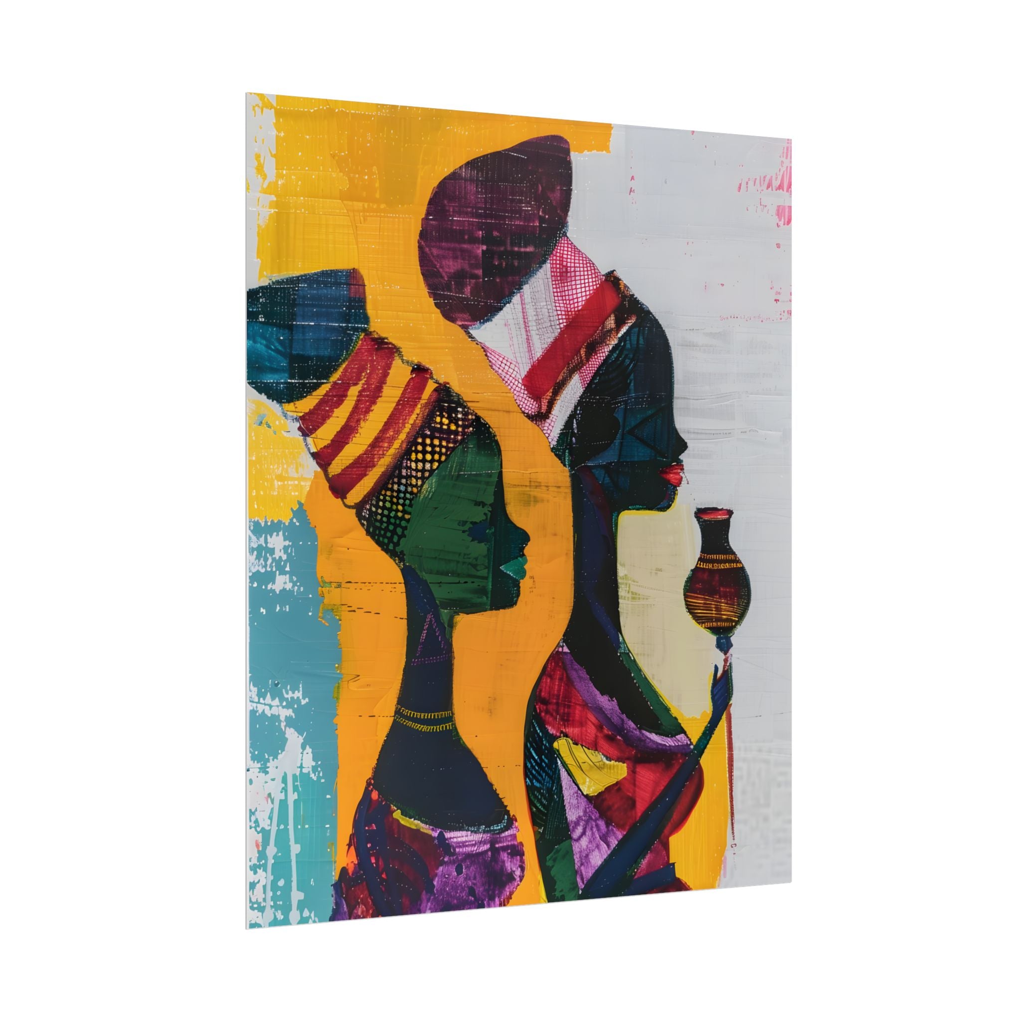 Traditional African Woman Poster Wall Art, African Portrait, Afrocentric, Tribal Home Art, Afro American Art, Ethnic Wall Decor